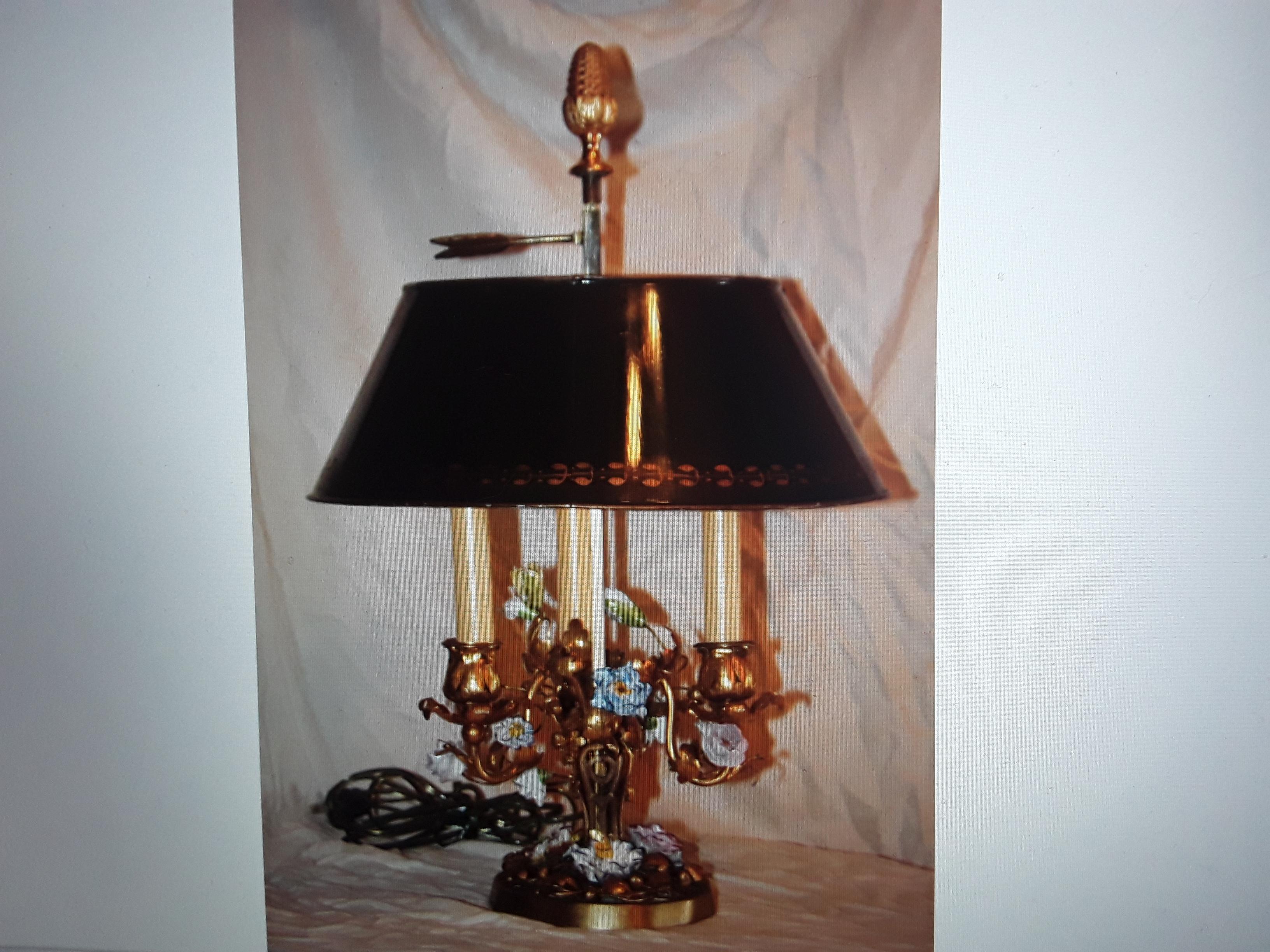 19thc French Antique Dors Gilt Bronze Porceain Saxe Buillotte Table Lamp Meissen In Good Condition For Sale In Opa Locka, FL