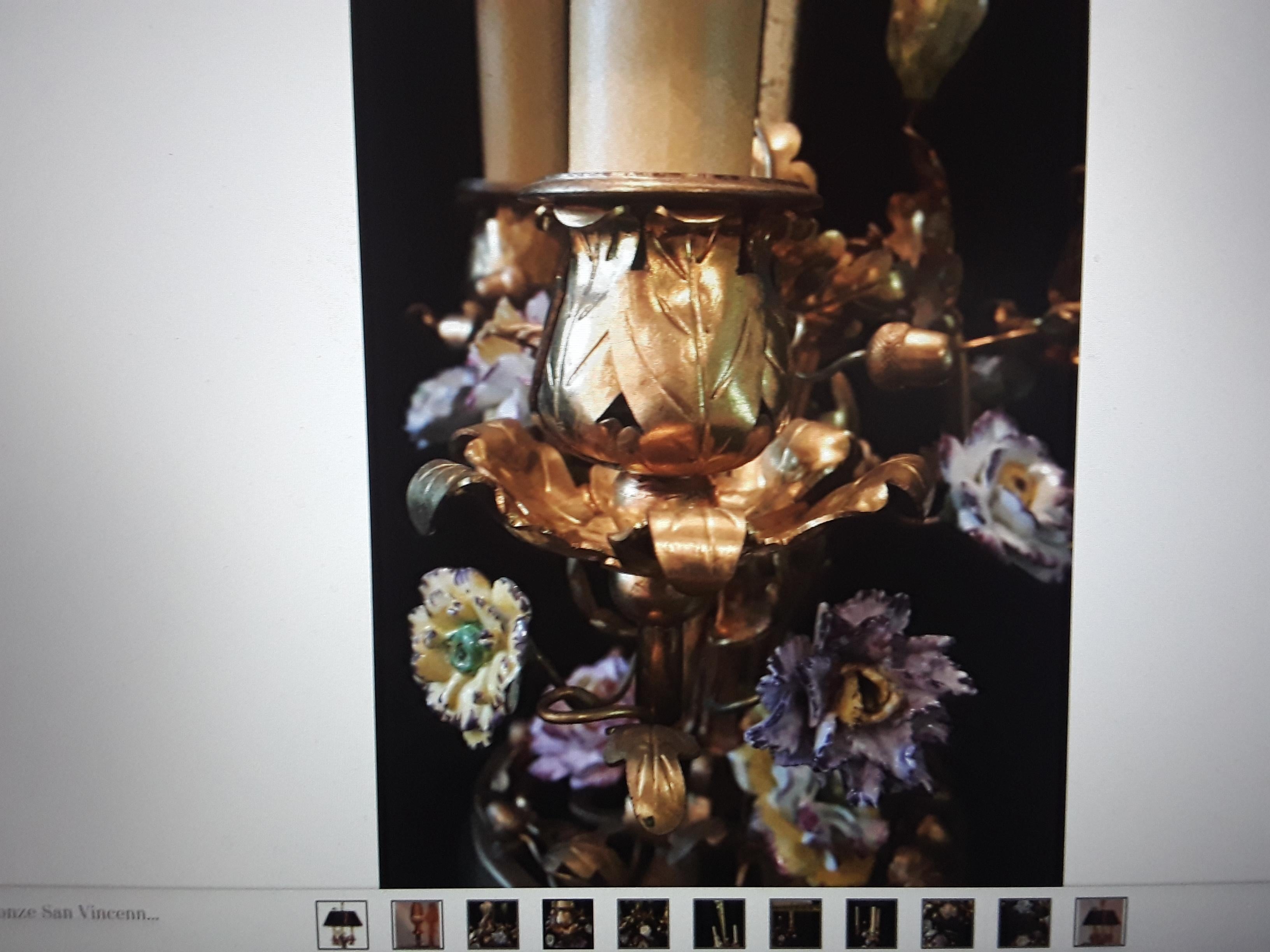 19thc French Antique Dors Gilt Bronze Porceain Saxe Buillotte Table Lamp Meissen For Sale 4