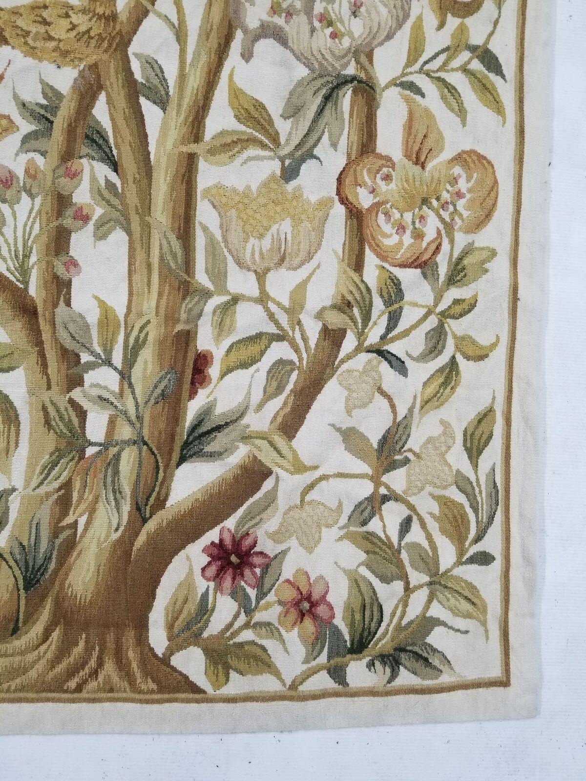 19thc. French Antique Louis XVI style Floral Aubusson Wall Hanging / Tapestry In Good Condition For Sale In Opa Locka, FL
