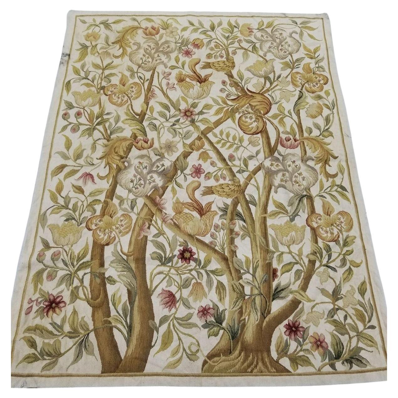 19thc. French Antique Louis XVI style Floral Aubusson Wall Hanging / Tapestry For Sale