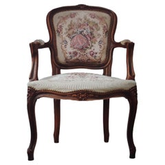 `19thc French Antique Louis XVstyle Carved Rococo Armchair/ Side Chair