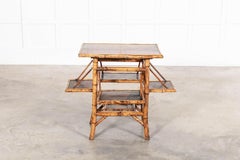 19thC French Bamboo & Lacquer Side Table