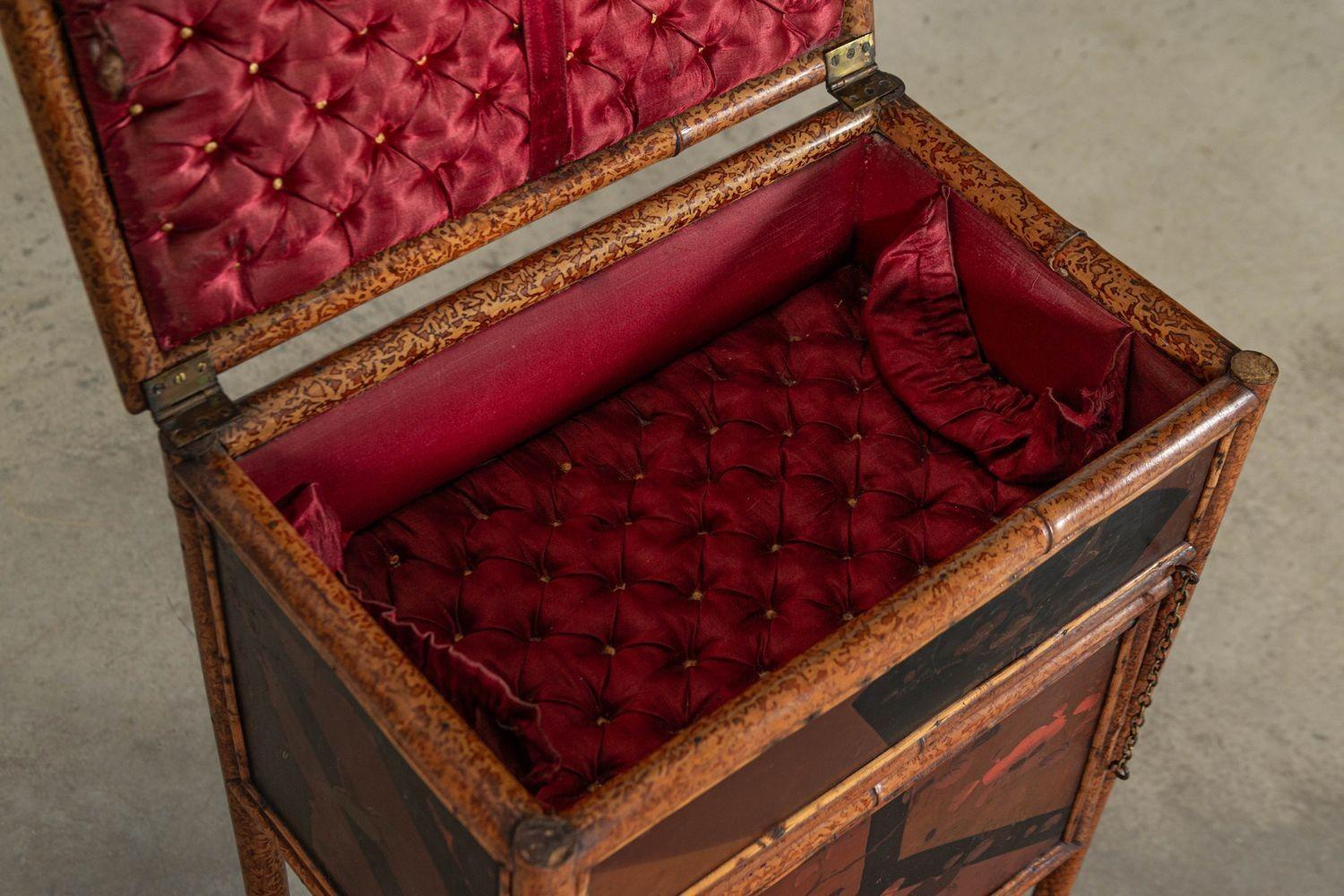 Bambou Table de travail française en bambou et laque du 19ème siècle en vente
