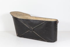 19th C French Black Painted Zinc Bath Tub