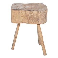Table à découper en orme blanchi du 19e siècle