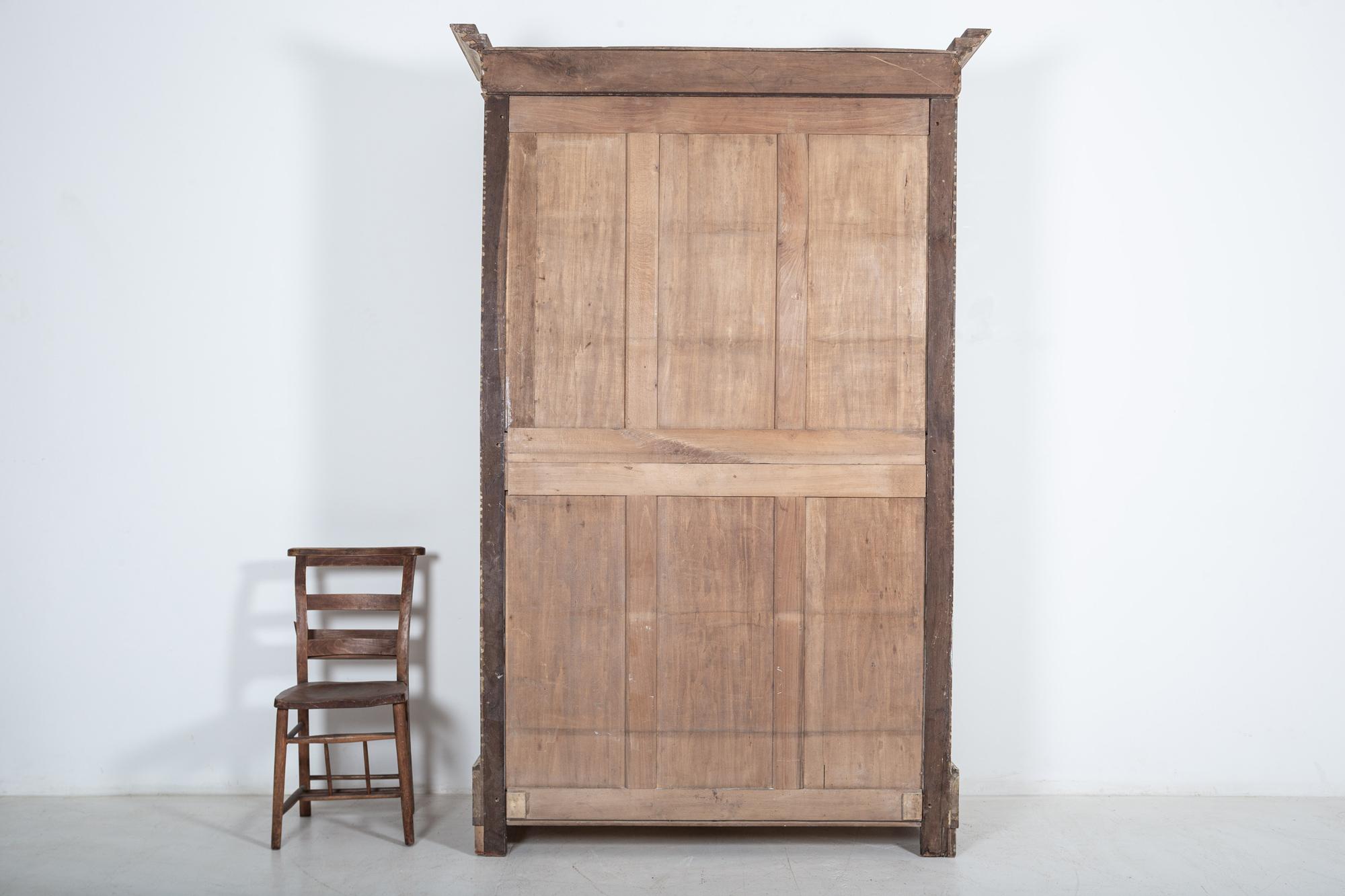 19thC French Bleached Walnut Veneer Armoire 5