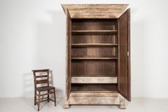19thC French Bleached Walnut Veneer Armoire