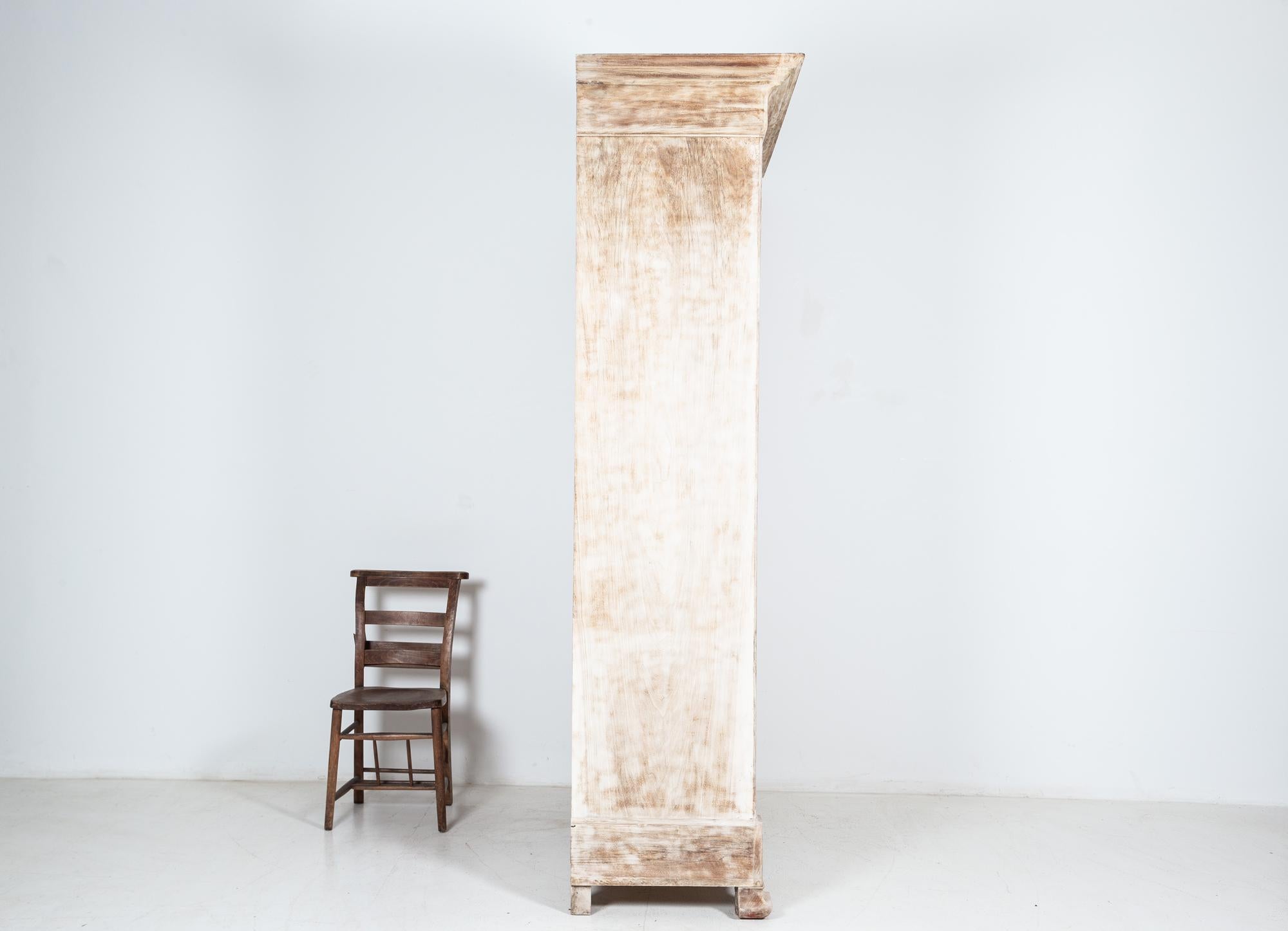 19th Century 19thC French Bleached Walnut Veneer Armoire