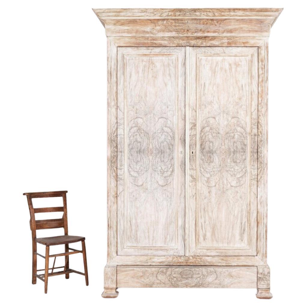 Antique French Bleached Oak Armoire at 1stDibs