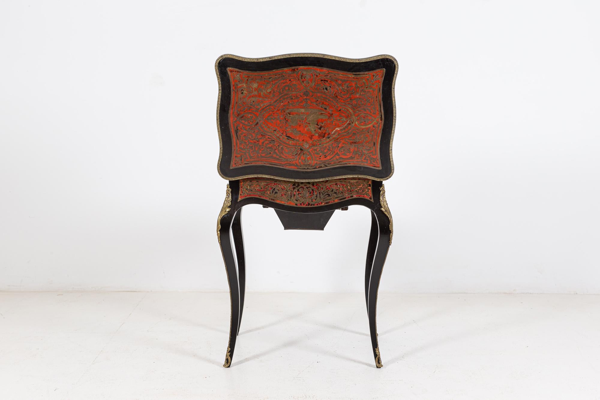 Table de travail / coiffeuse en boulle française du 19e siècle Bon état - En vente à Staffordshire, GB
