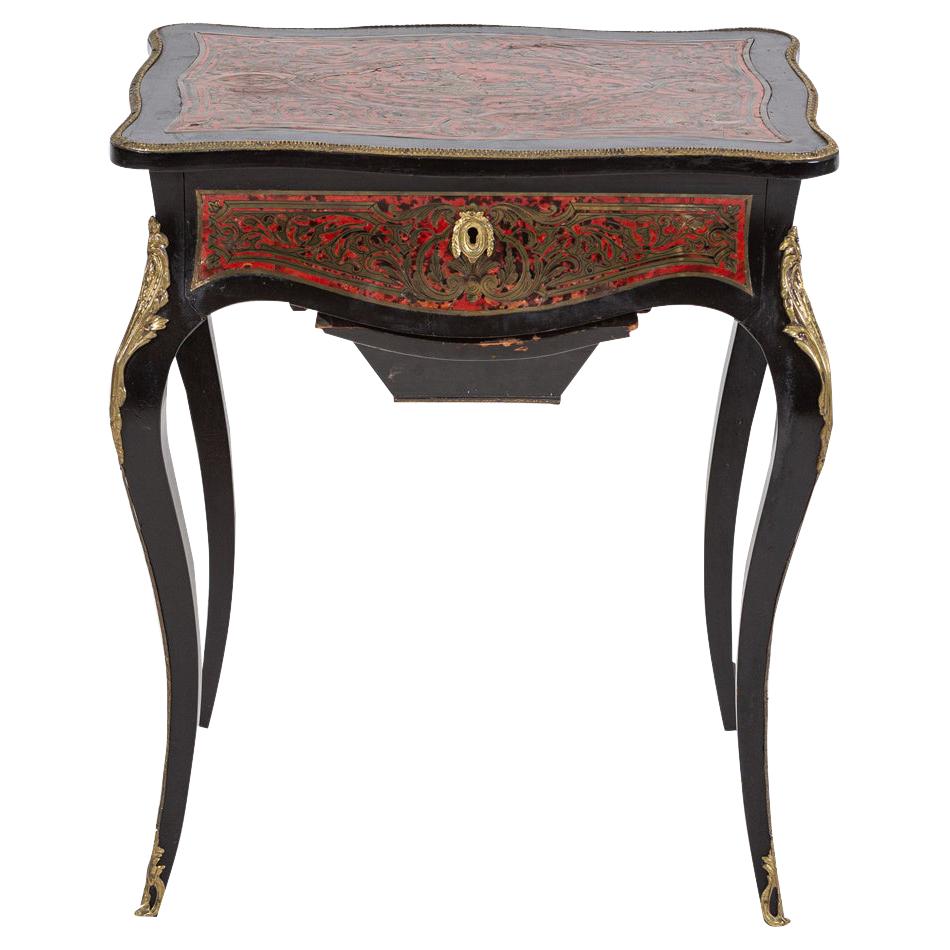 Table de travail / coiffeuse en boulle française du 19e siècle