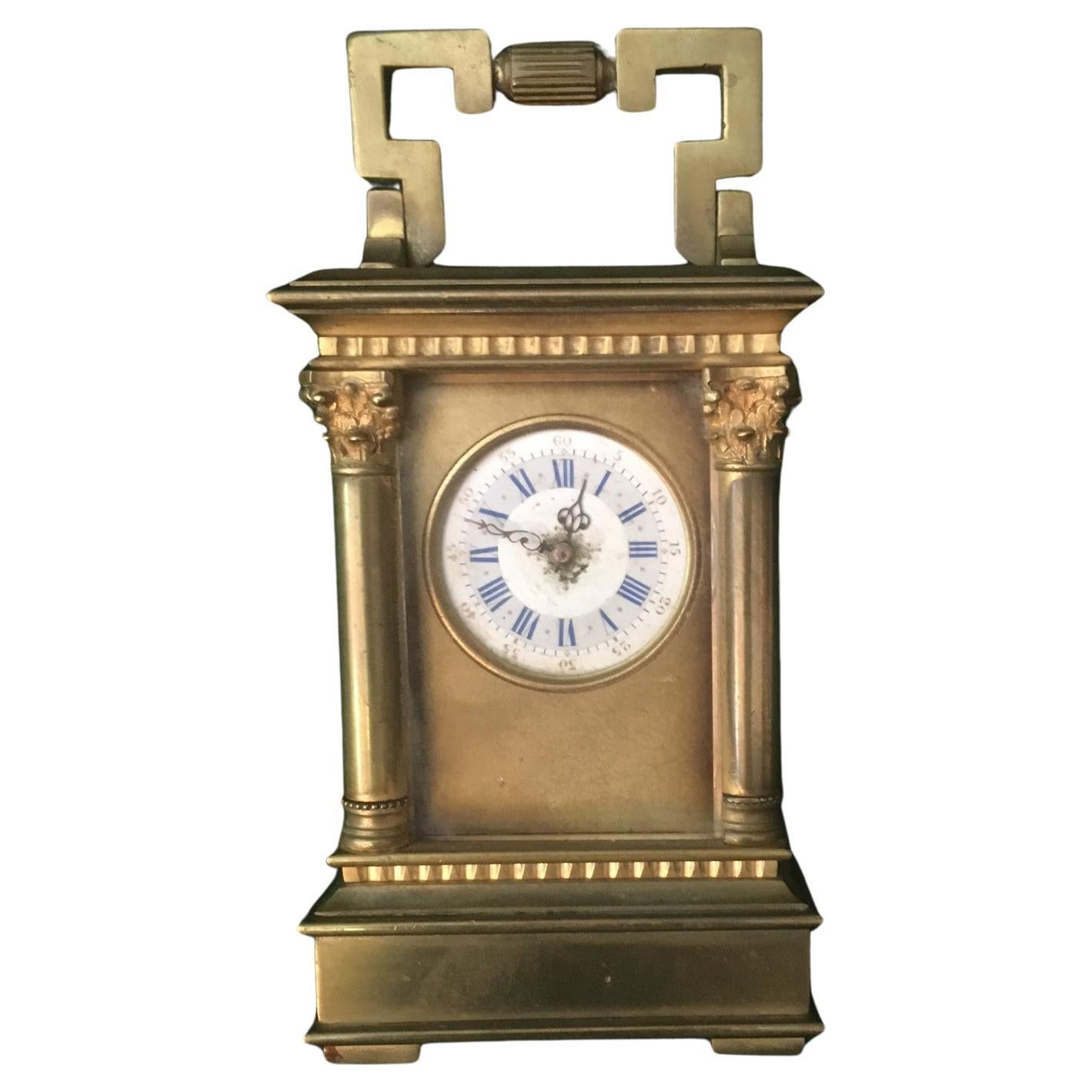 19thc French Carriage Clock Mignonnette No. 2 Anglaise Riche w/ Pillared Case For Sale