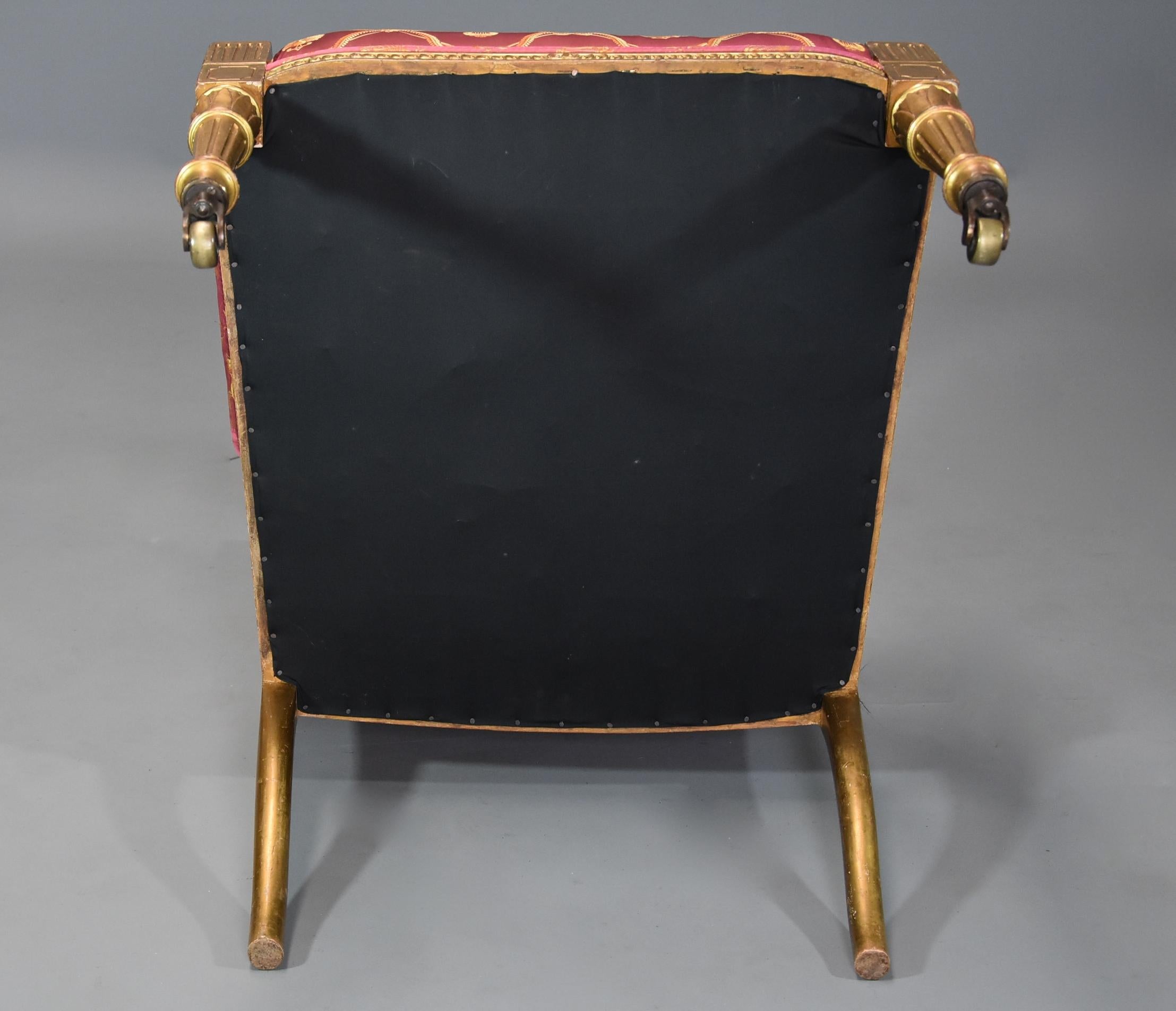 19thc French Carved Giltwood Fauteuil / Open Armchair of Large Proportions For Sale 10