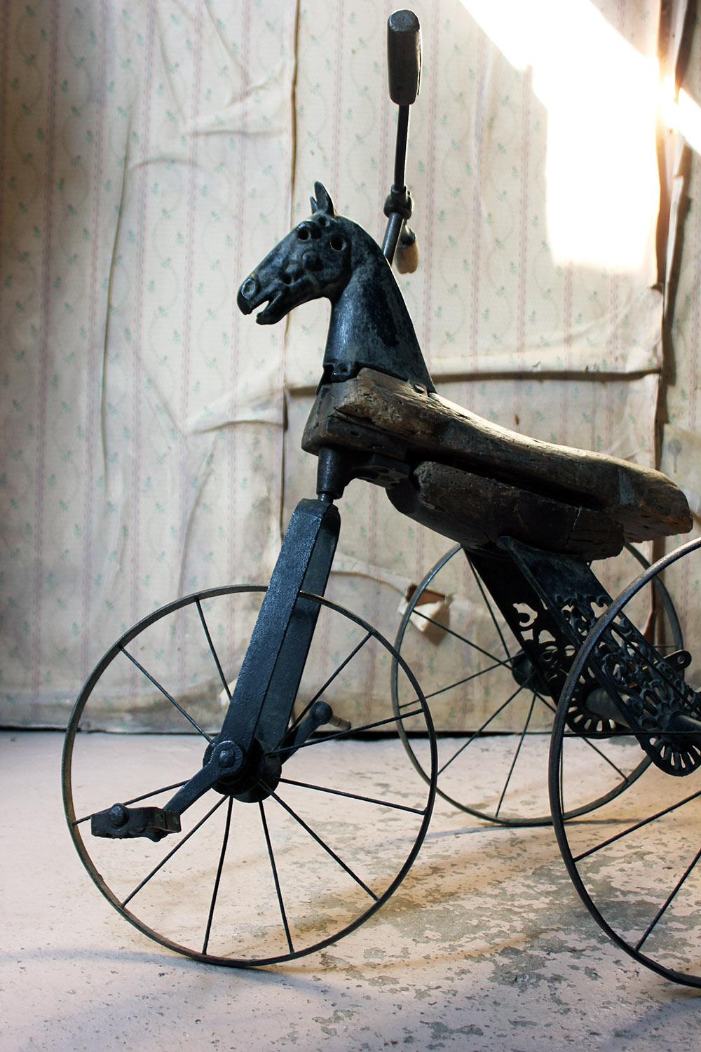 19th Century French Childs Horse Velocipede Tricycle, circa 1870 6