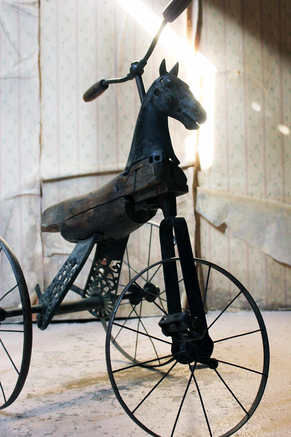 19th Century French Childs Horse Velocipede Tricycle, circa 1870 7