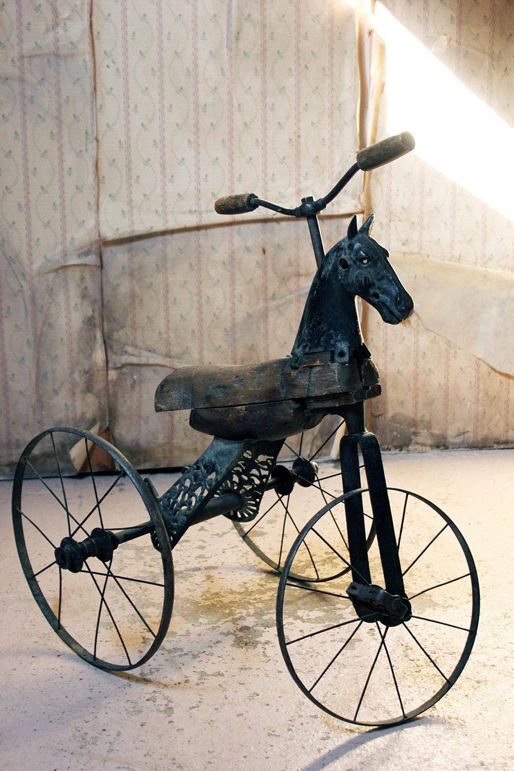 19th Century French Childs Horse Velocipede Tricycle, circa 1870 8