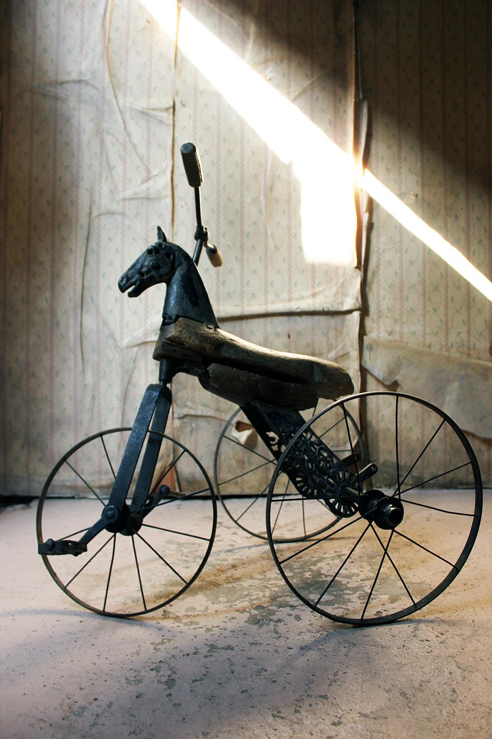 19th Century French Childs Horse Velocipede Tricycle, circa 1870 10