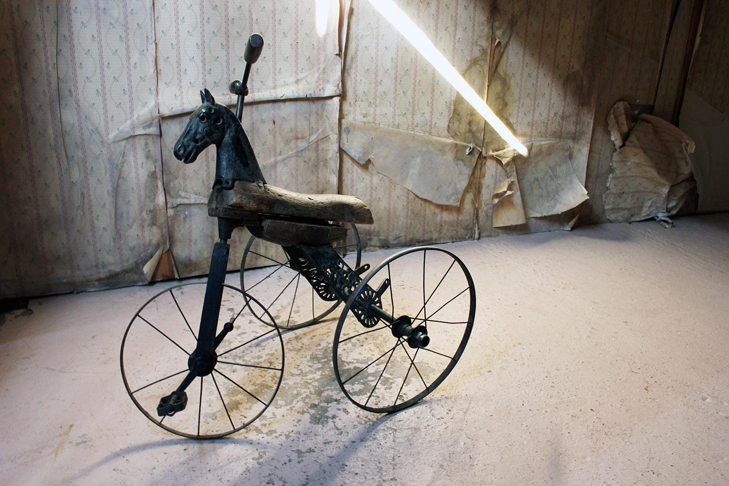 19th Century French Childs Horse Velocipede Tricycle, circa 1870 12