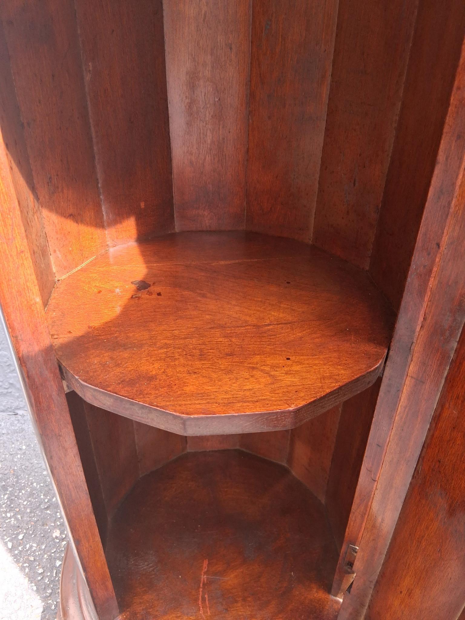 19thc French Classical style Column form Wood Pedestal Display Cabinet For Sale 2