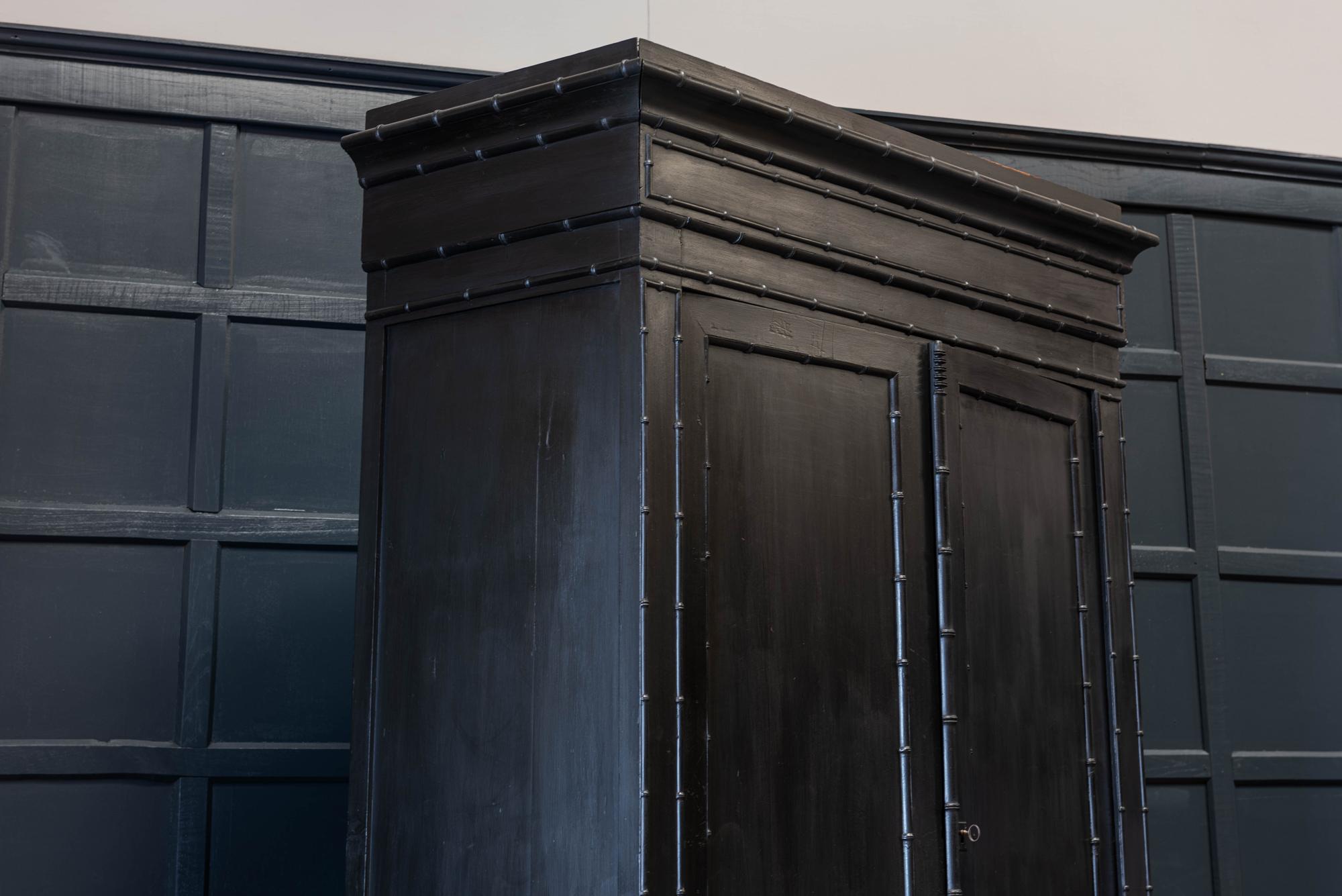 19th Century French Ebonized Faux Bamboo Armoire /Wardrobe 7