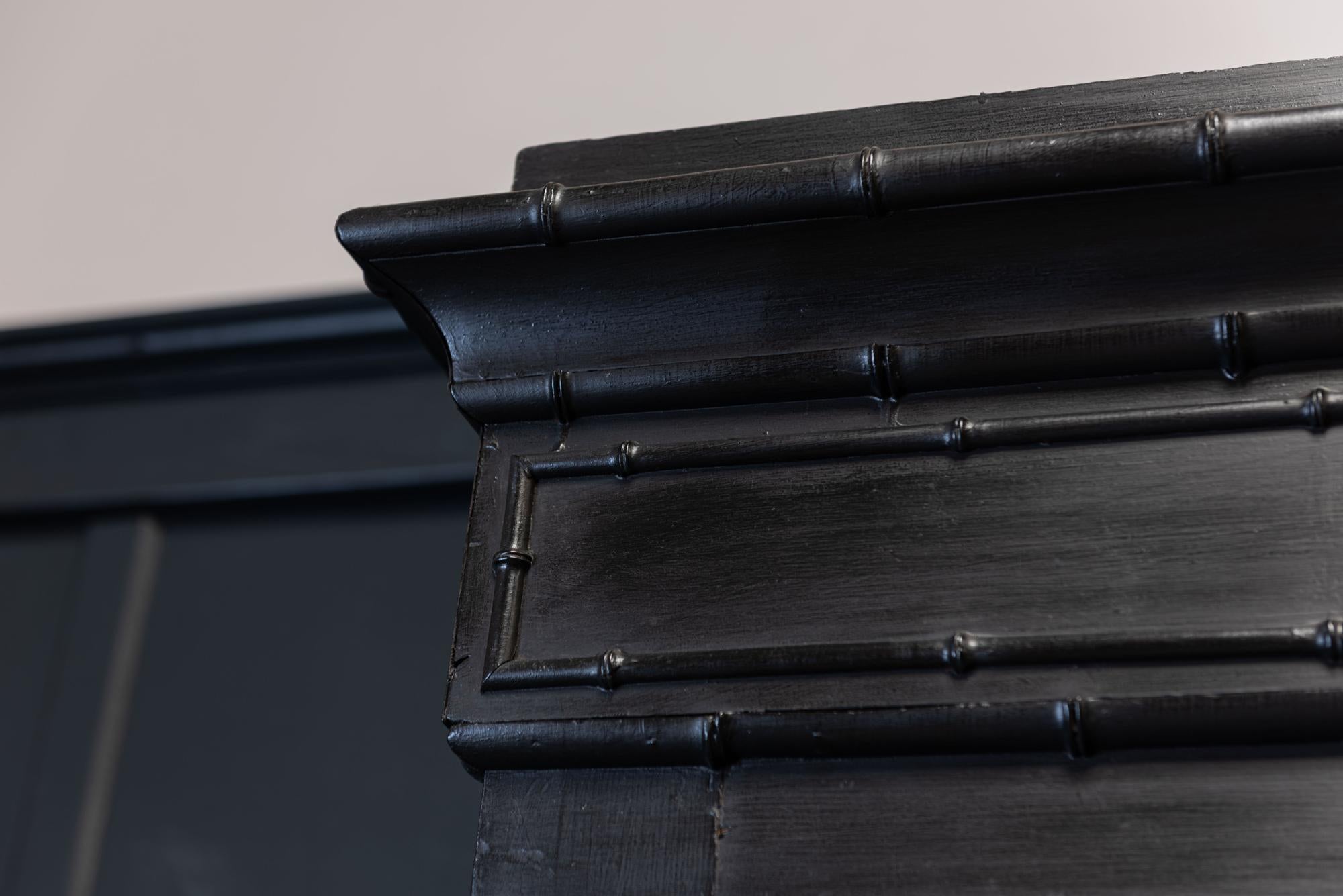 19th Century French Ebonized Faux Bamboo Armoire /Wardrobe 2