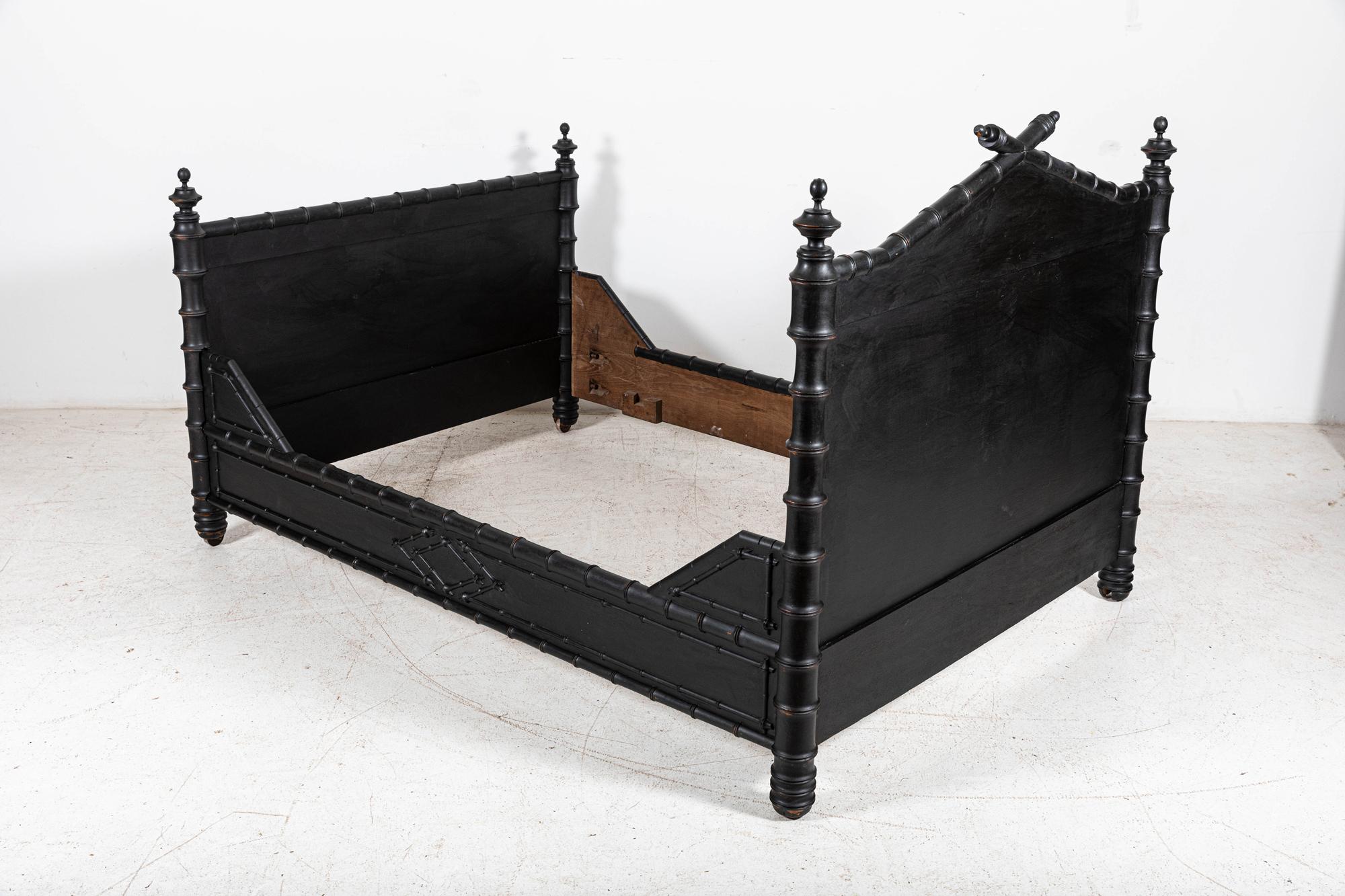 19thC French Ebonised Faux Bamboo Bedroom Suite For Sale 4