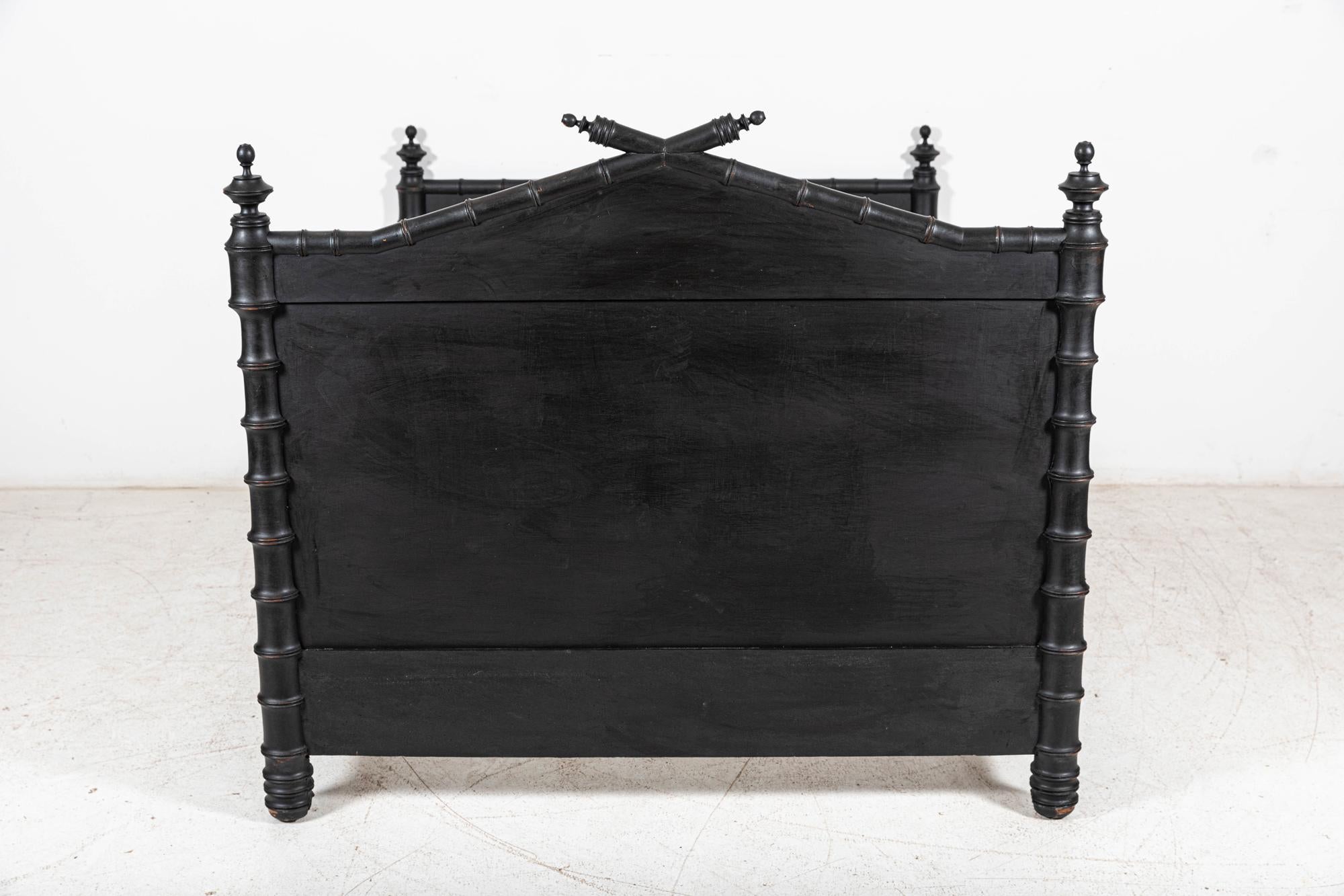 19thC French Ebonised Faux Bamboo Bedroom Suite For Sale 2