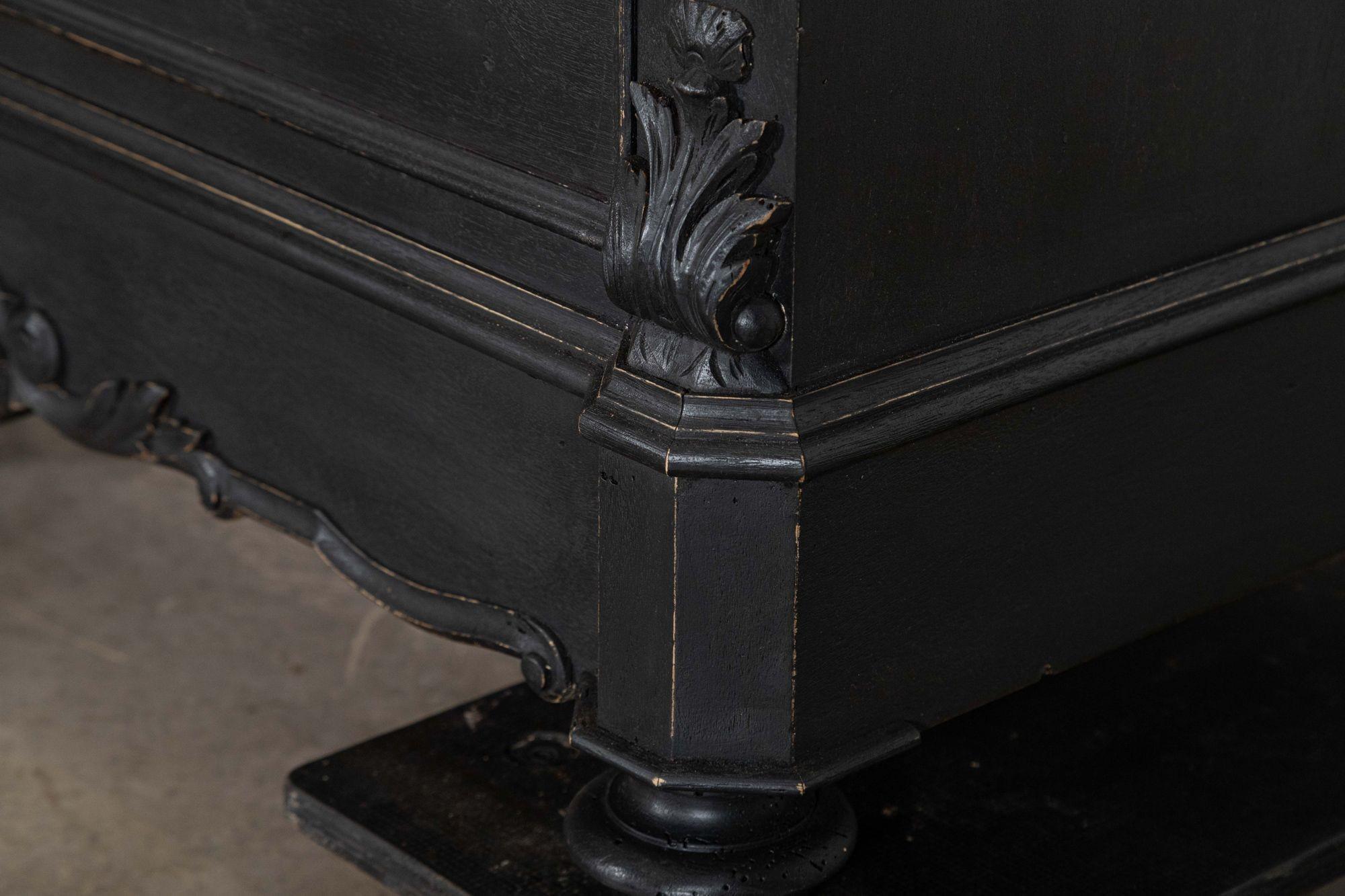 19thC French Ebonised Fruitwood Marble Commode For Sale 12