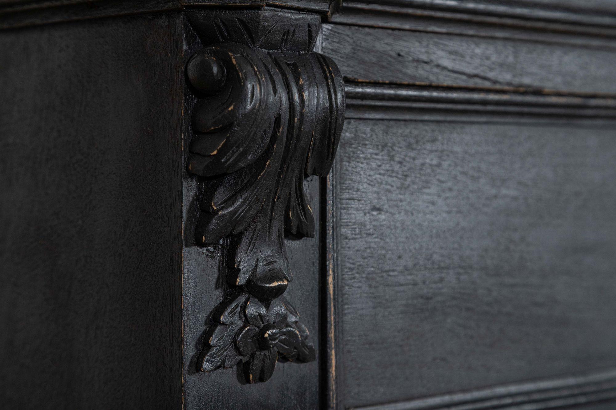 19thC French Ebonised Fruitwood Marble Commode For Sale 4