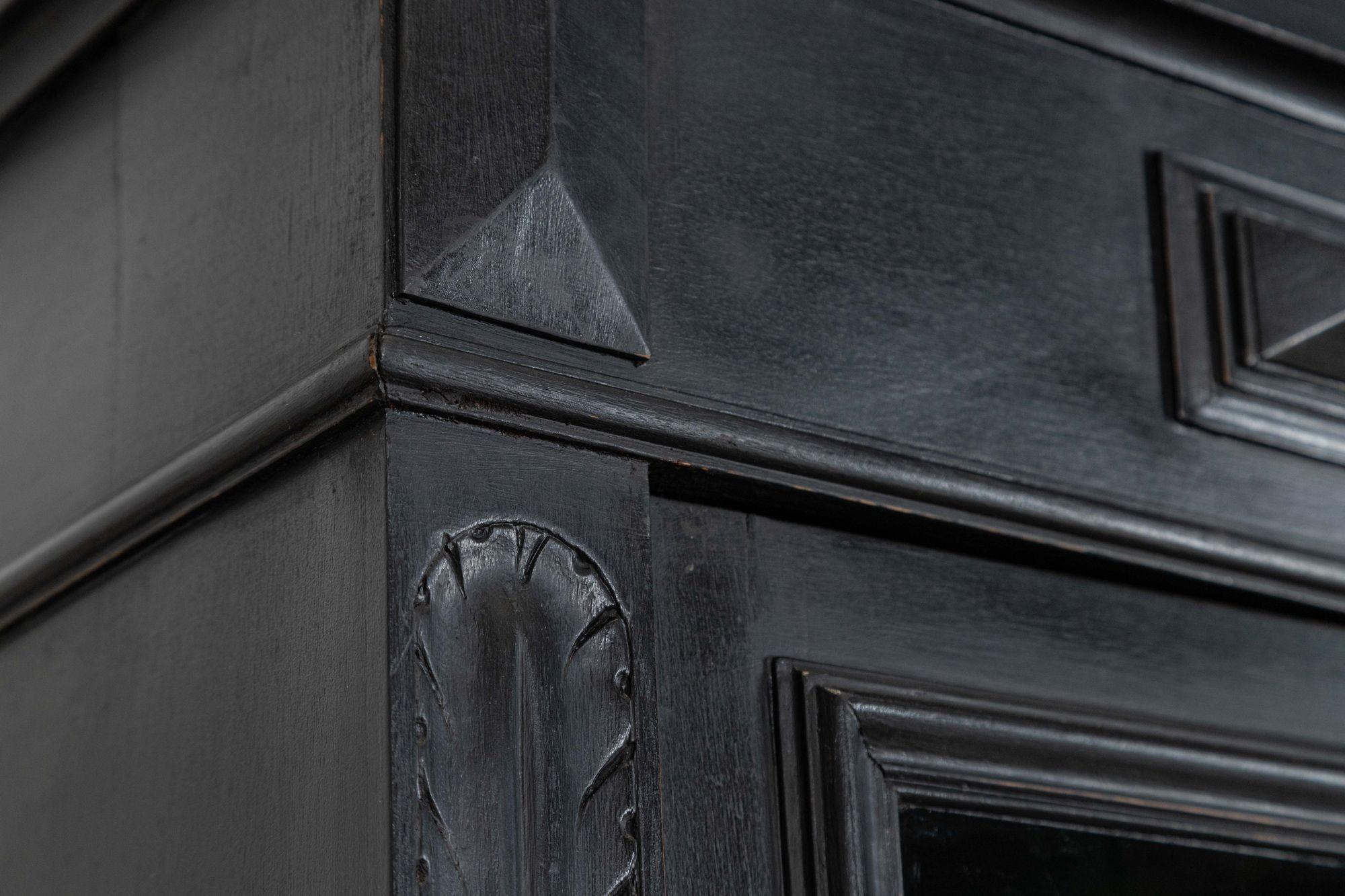 Libreria Vitrine francese ebanizzata smaltata del XIX secolo in vendita 2