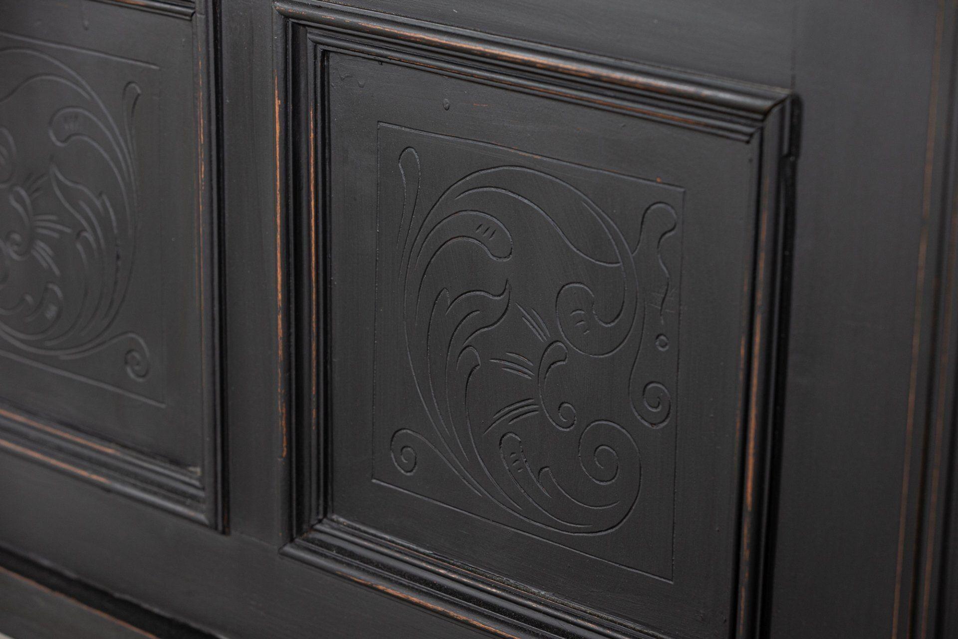 19thC French Ebonised Glazed Display Cabinet For Sale 4