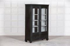 19thC French Ebonised Glazed Display Cabinet