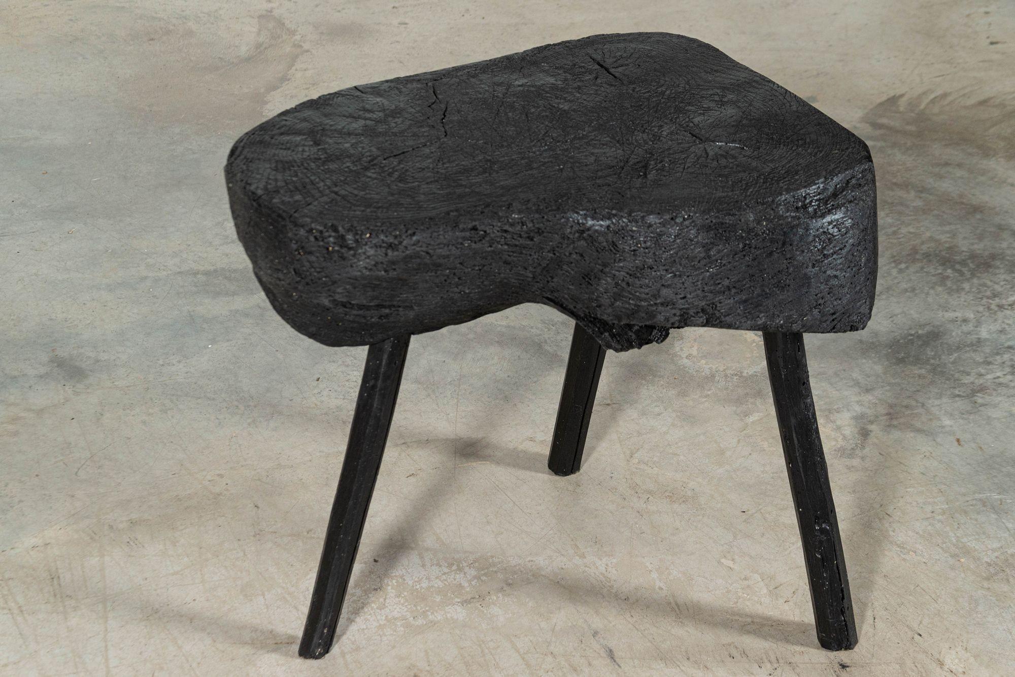 19thc French Ebonised Provincial Elm Chopping Block Table For Sale 5