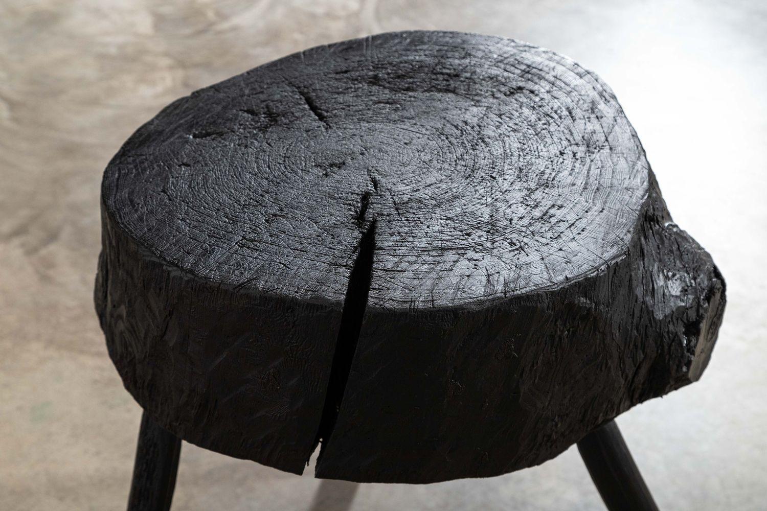 circa 1890
19thC French Ebonised Vernacular Elm Chopping Block Table
sku 1335E
W52 x D55 x H71 cm
Weight 26Kg