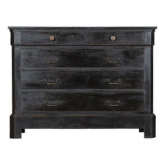 Antique 19thC French Ebonised Walnut Commode