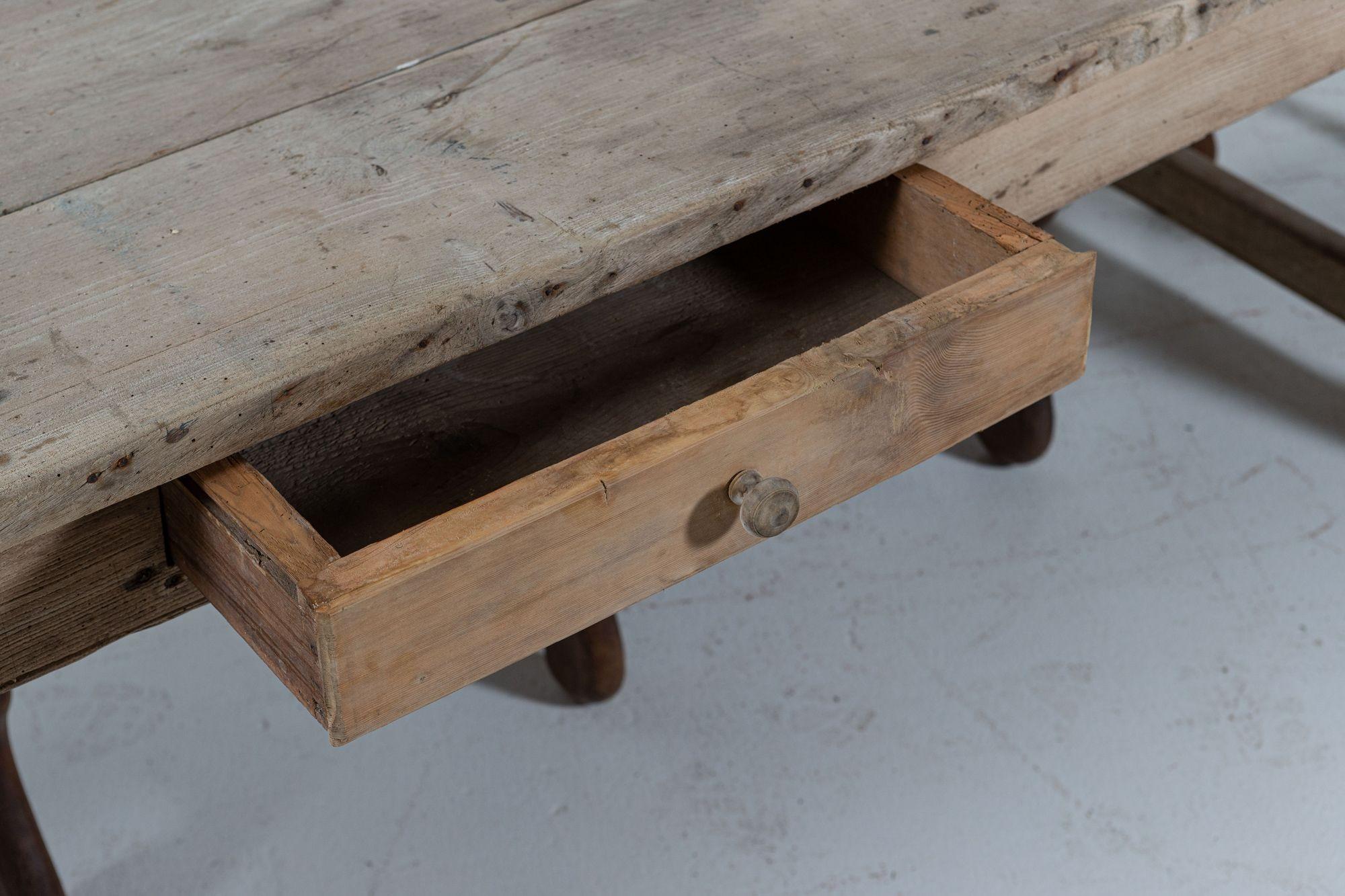 19thC French Elm Refectory Table For Sale 2