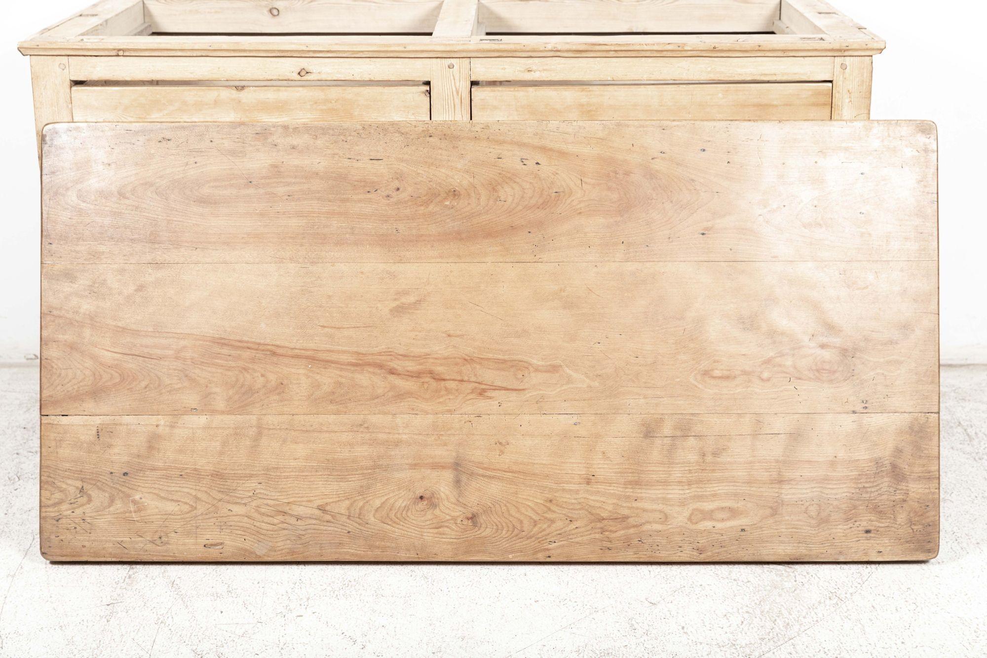 19thC French Elm Top Bakers Prep Table 6