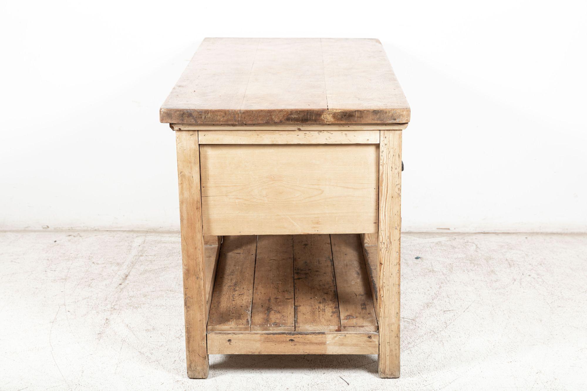19thC French Elm Top Bakers Prep Table 7
