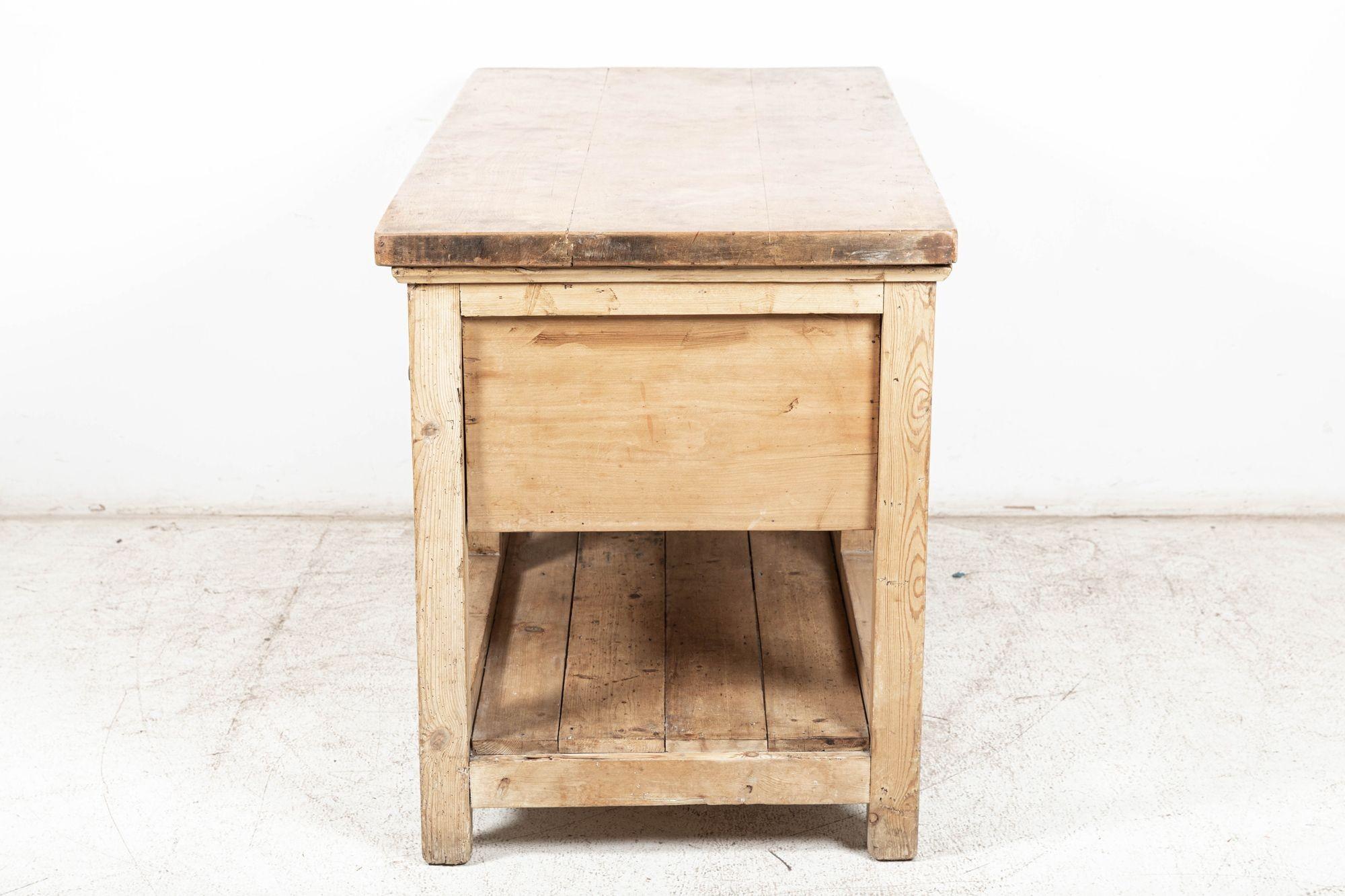 19thC French Elm Top Bakers Prep Table 8