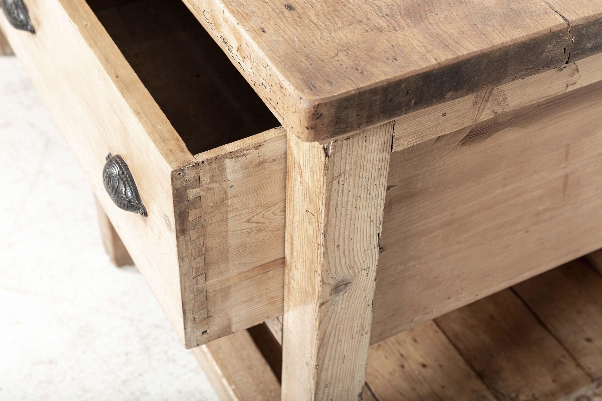 19thC French Elm Top Bakers Prep Table 10