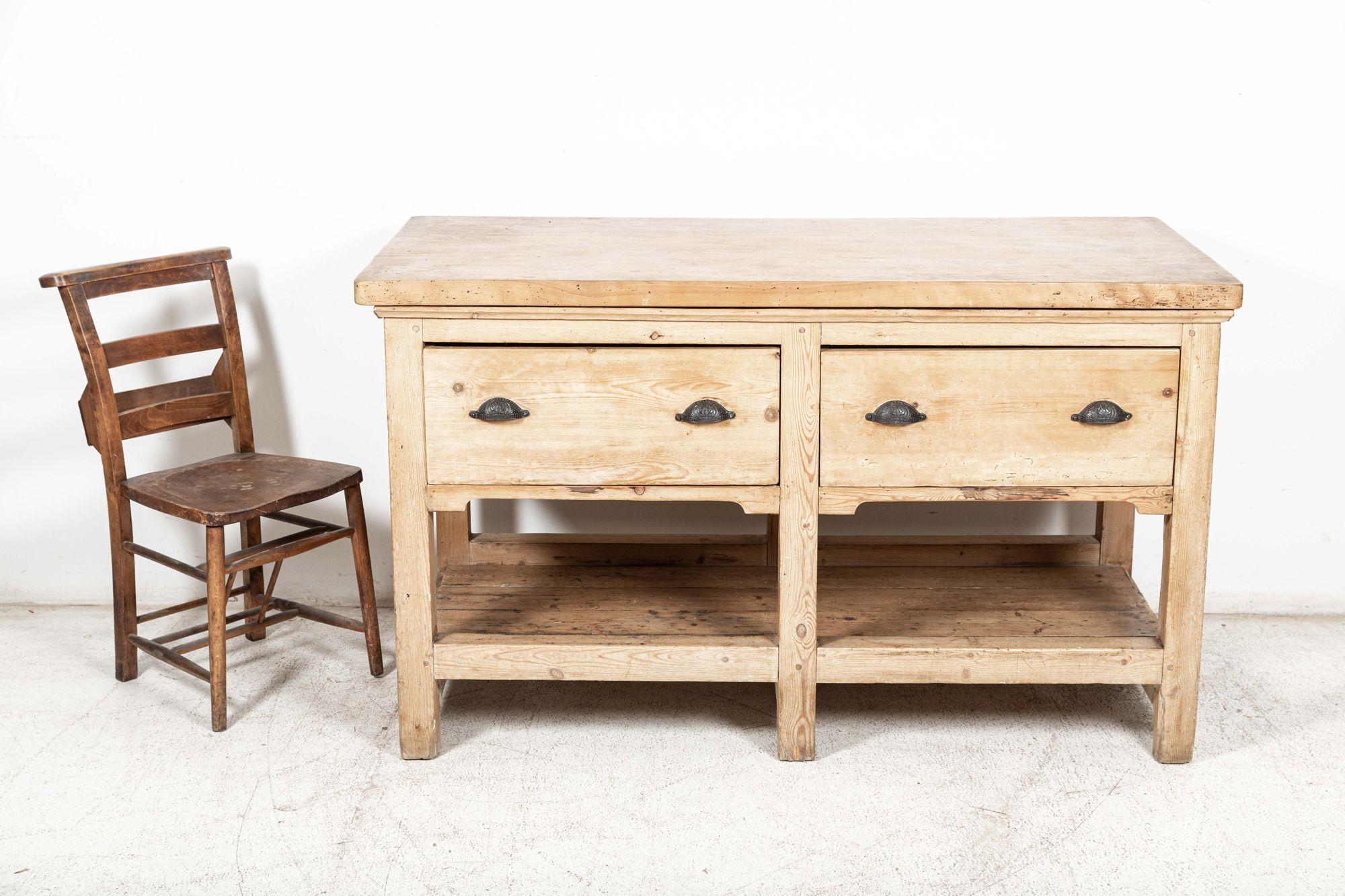 19thC French Elm Top Bakers Prep Table 3