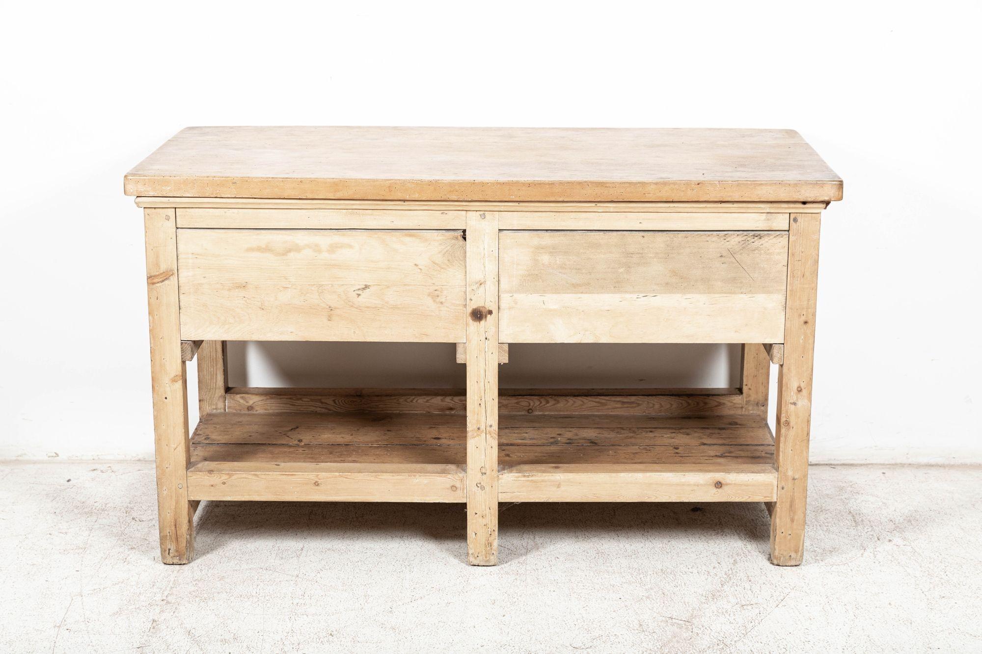 19thC French Elm Top Bakers Prep Table 4