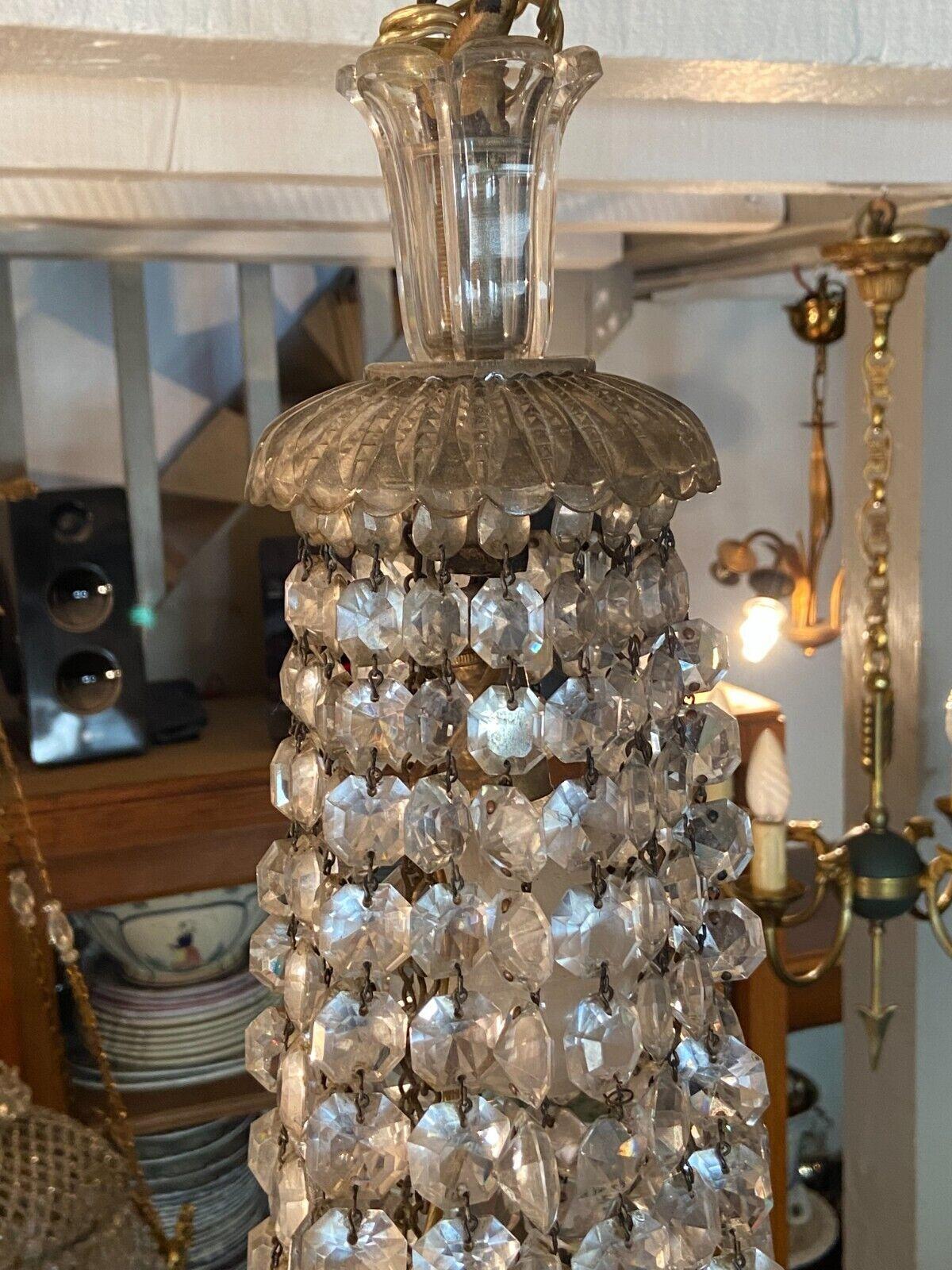 19thc French Empire Cascading Cut Crystal Chandelier attributed to Baccarat For Sale 3