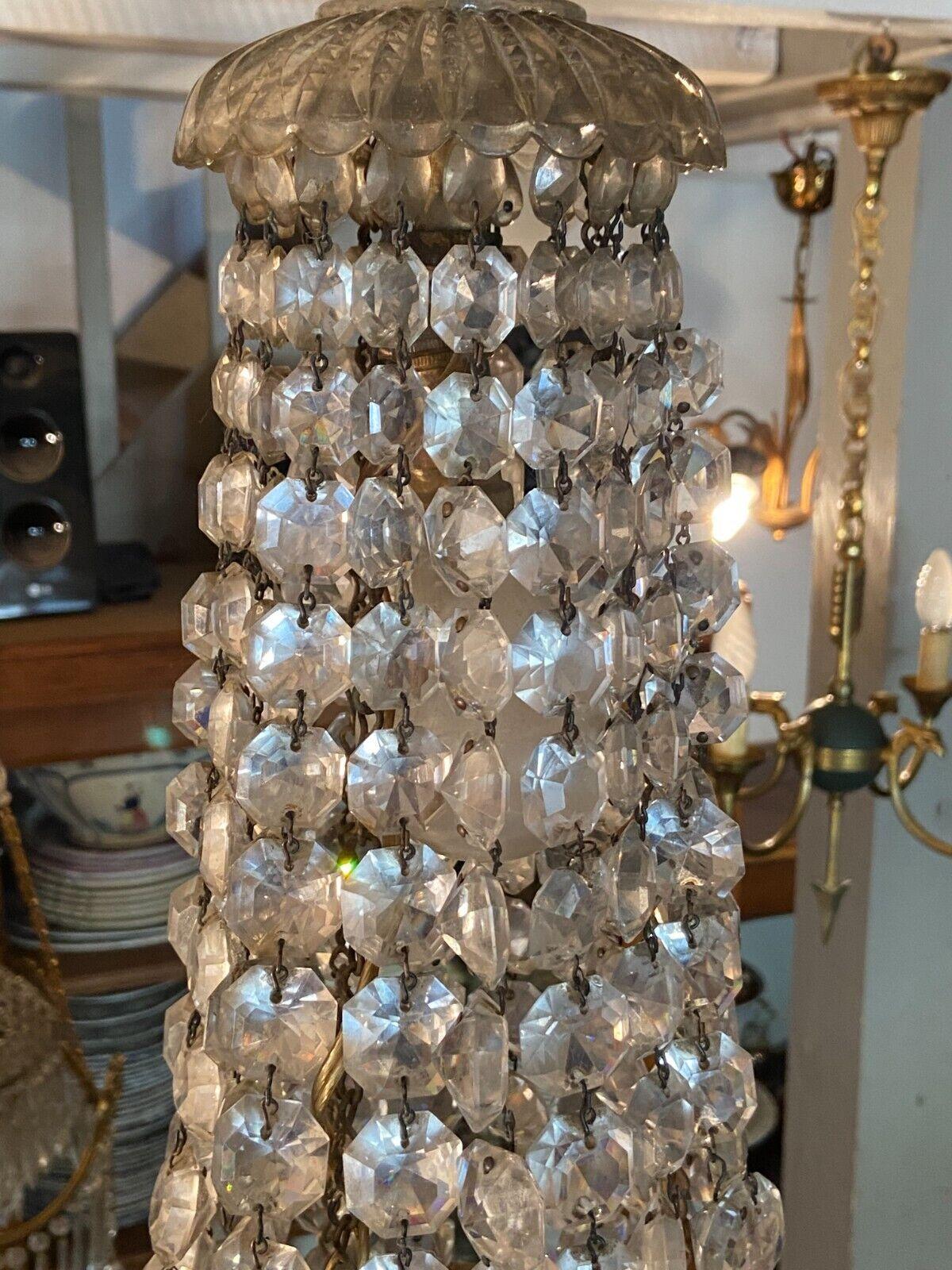 19thc French Empire Cascading Cut Crystal Chandelier attributed to Baccarat For Sale 4
