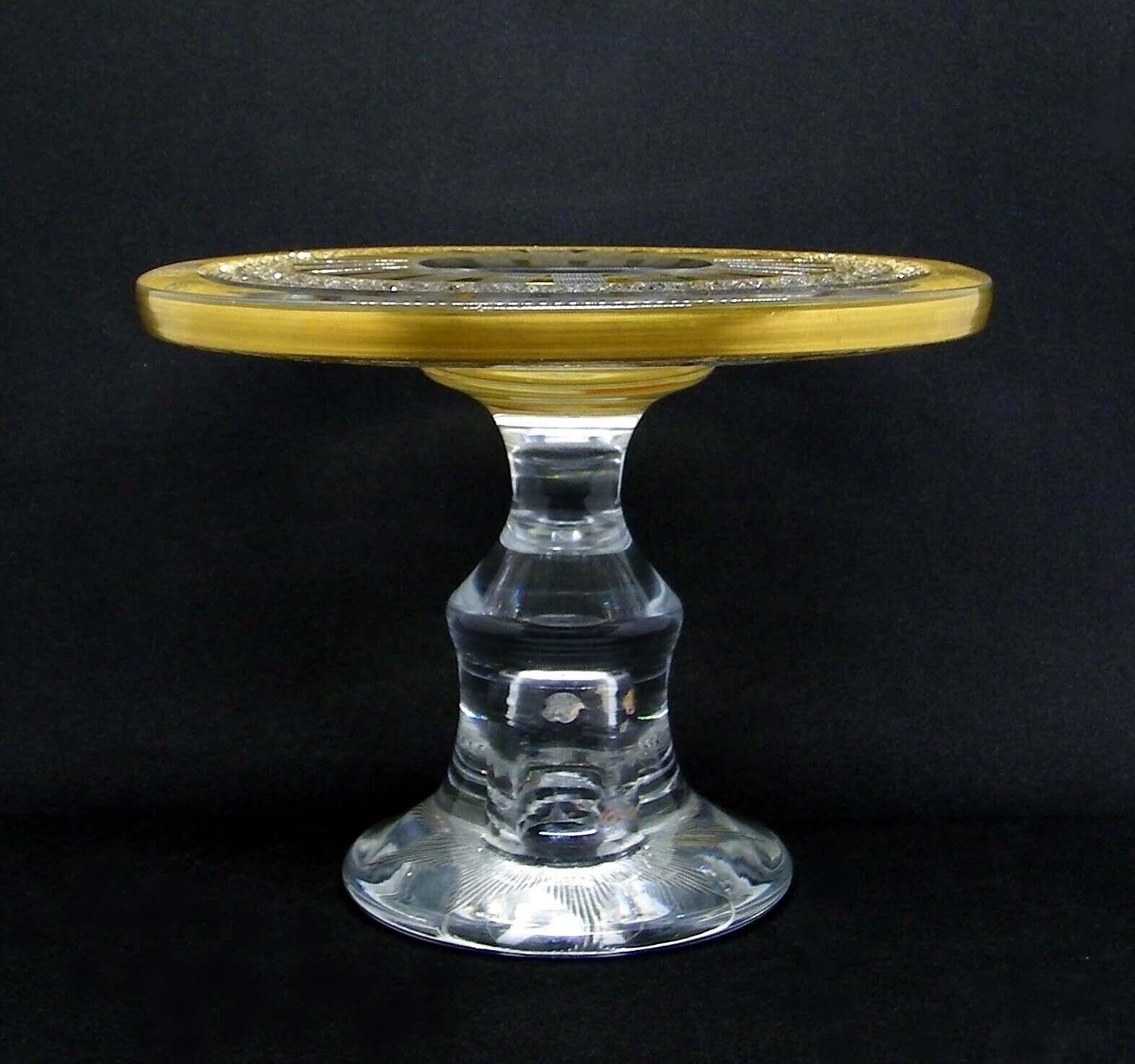 19thc French Empire Gold Bordered Crystal Candle Holder /Candlestick by Baccarat In Good Condition For Sale In Opa Locka, FL