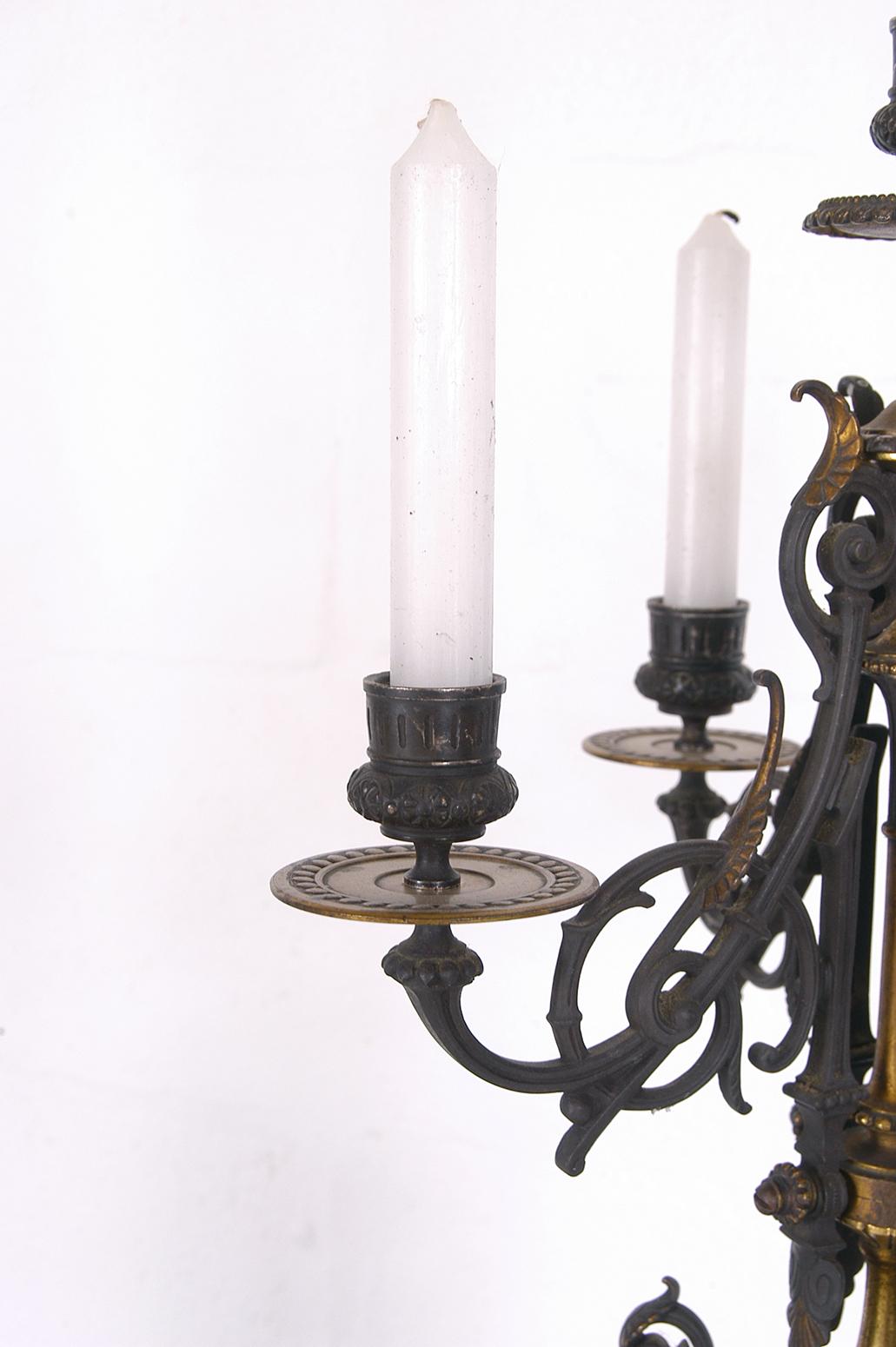 French Empire Red Languedoc Marble Bronze Ormolu Candelabrum 4