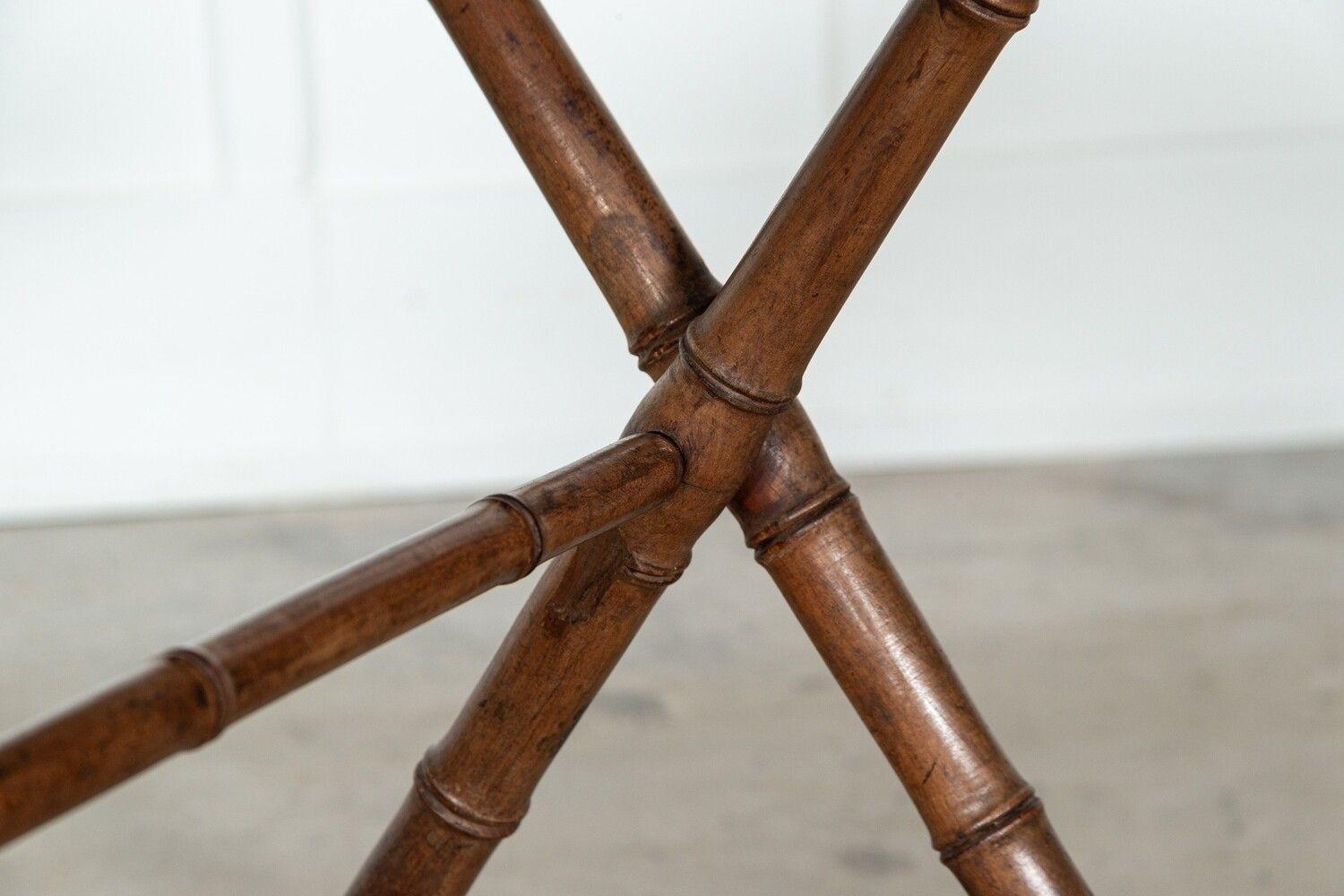 19thC French Faux Bamboo Pine Vendange Table In Good Condition For Sale In Staffordshire, GB