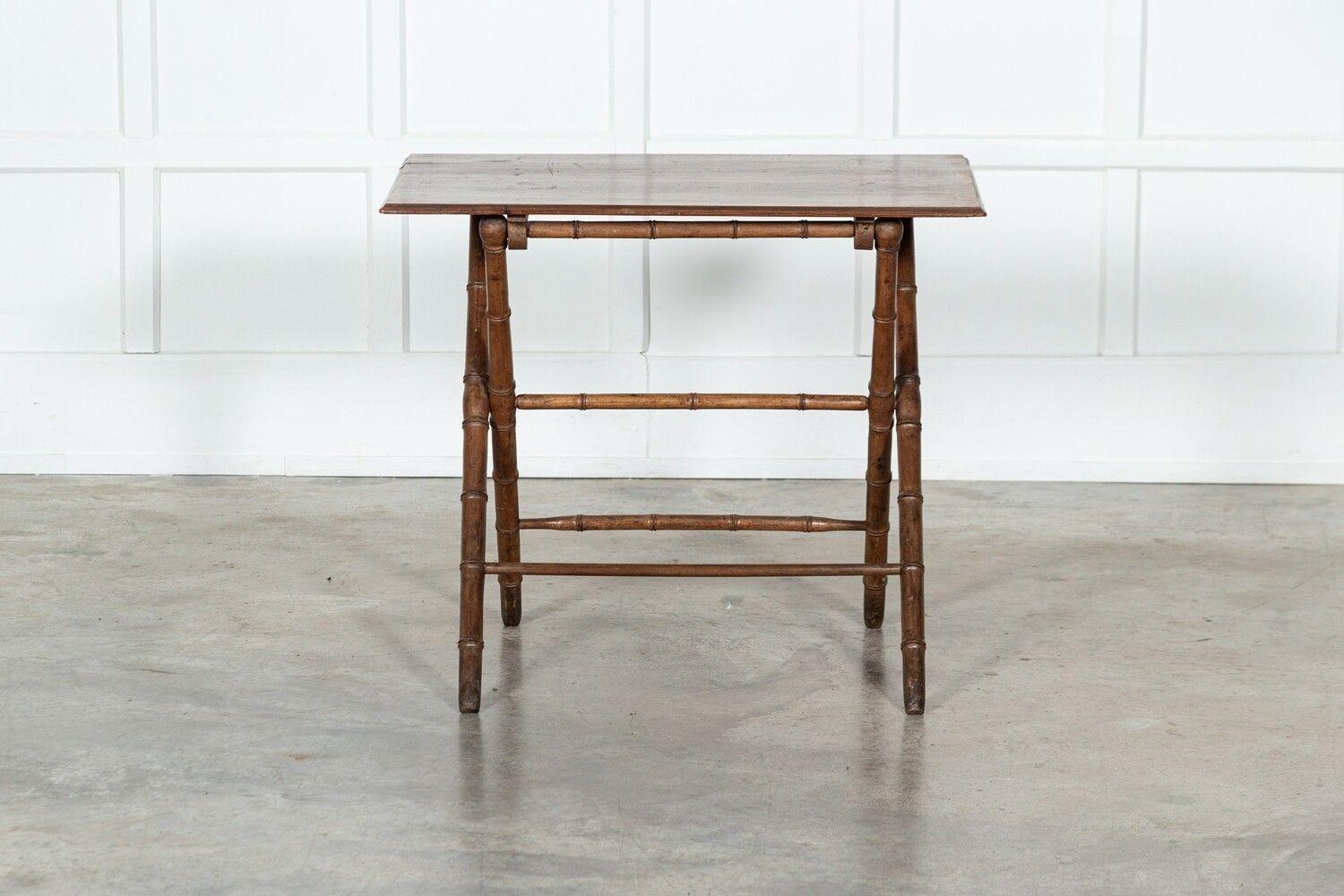 Mesa vendange francesa del s. XIX de imitación de bambú y pino en venta 4