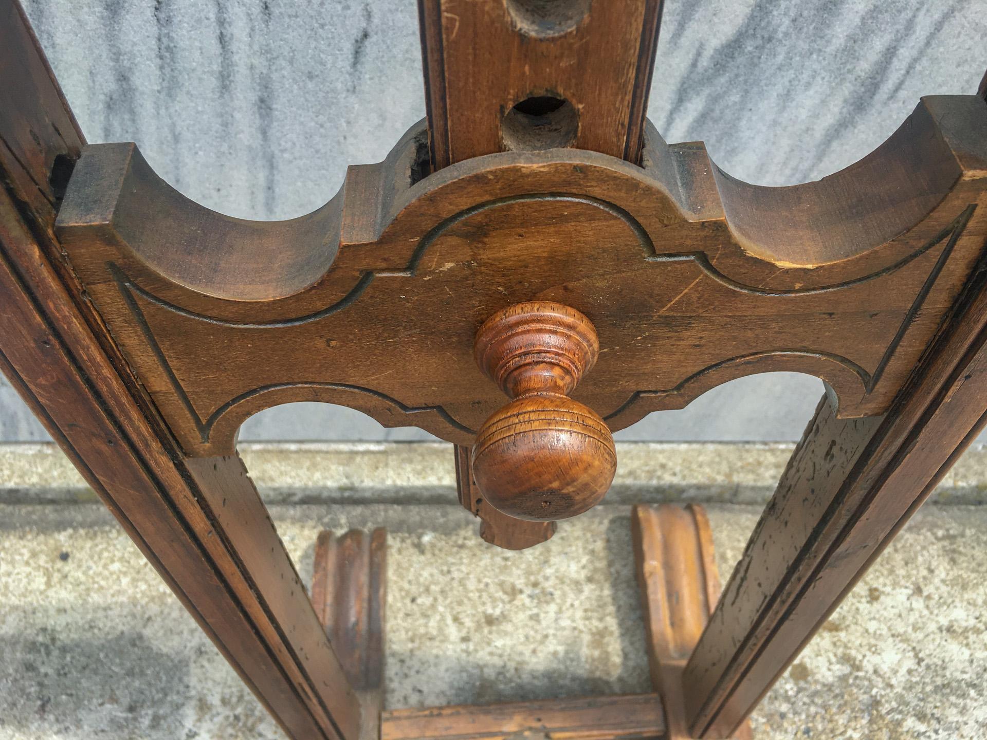 19th Century 19thc. French Fruitwood Adjustable Artist's Easel with Carved Feet