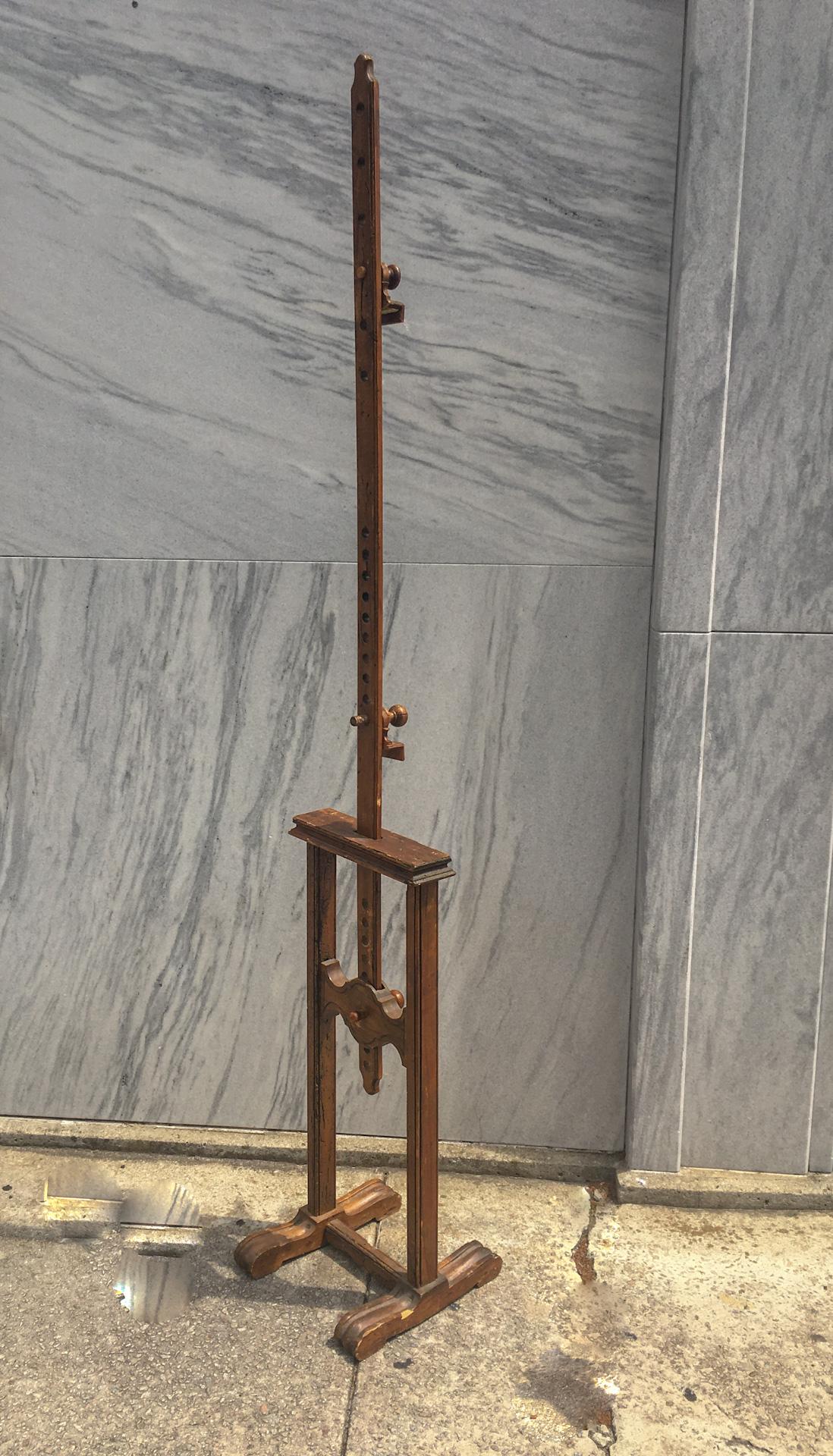 19thc. French Fruitwood Adjustable Artist's Easel with Carved Feet 2